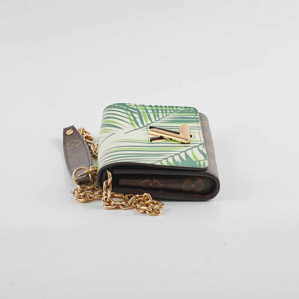 Louis Vuitton Palm Twist Wallet On Chain Green/Monogram