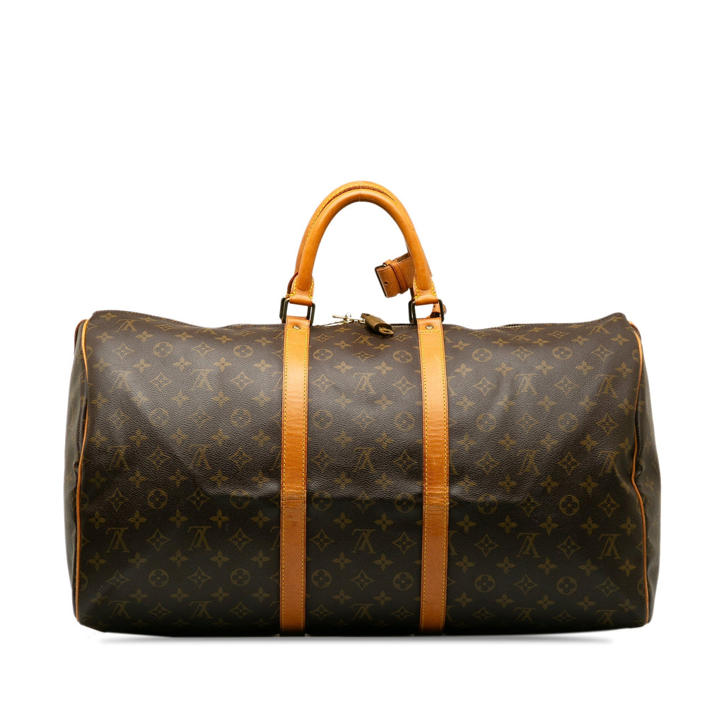 Brown Louis Vuitton Monogram Keepall 55 Travel Bag