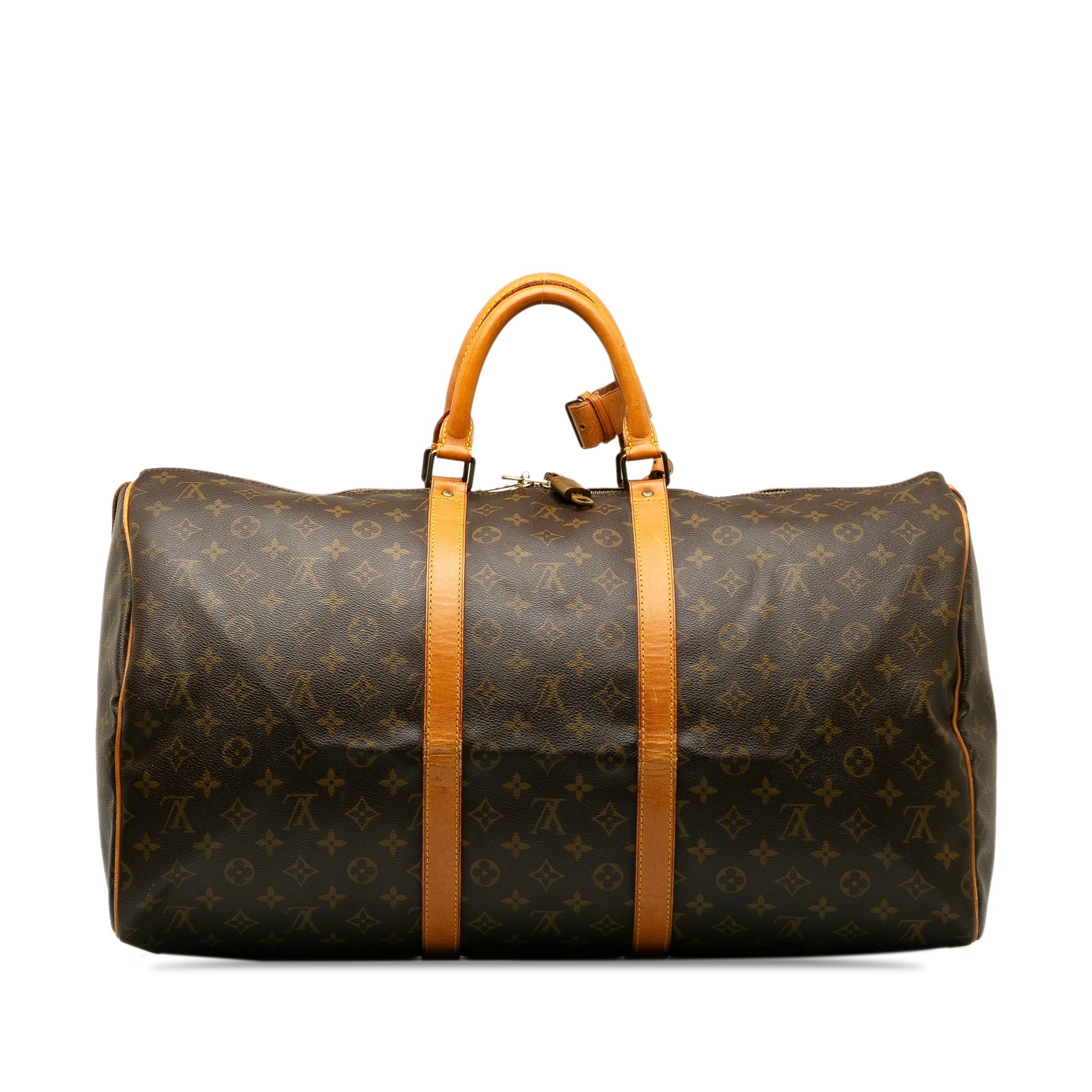 Brown Louis Vuitton Monogram Keepall 55 Travel Bag
