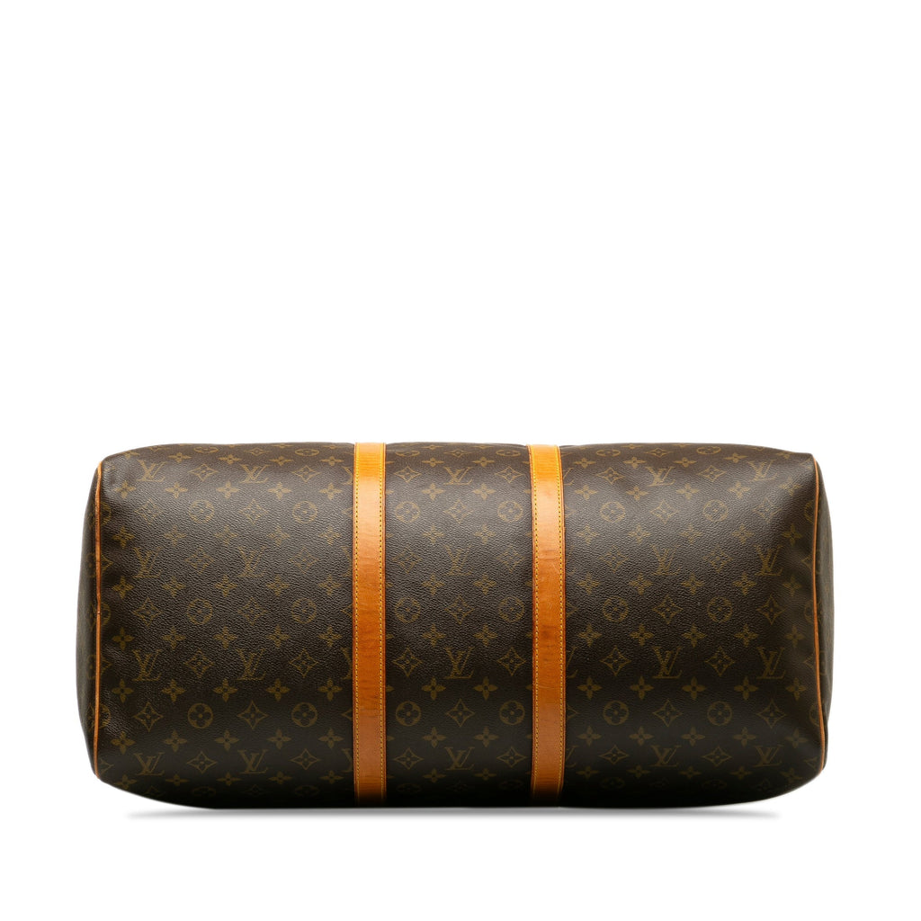 Brown Louis Vuitton Monogram Keepall 55 Travel Bag