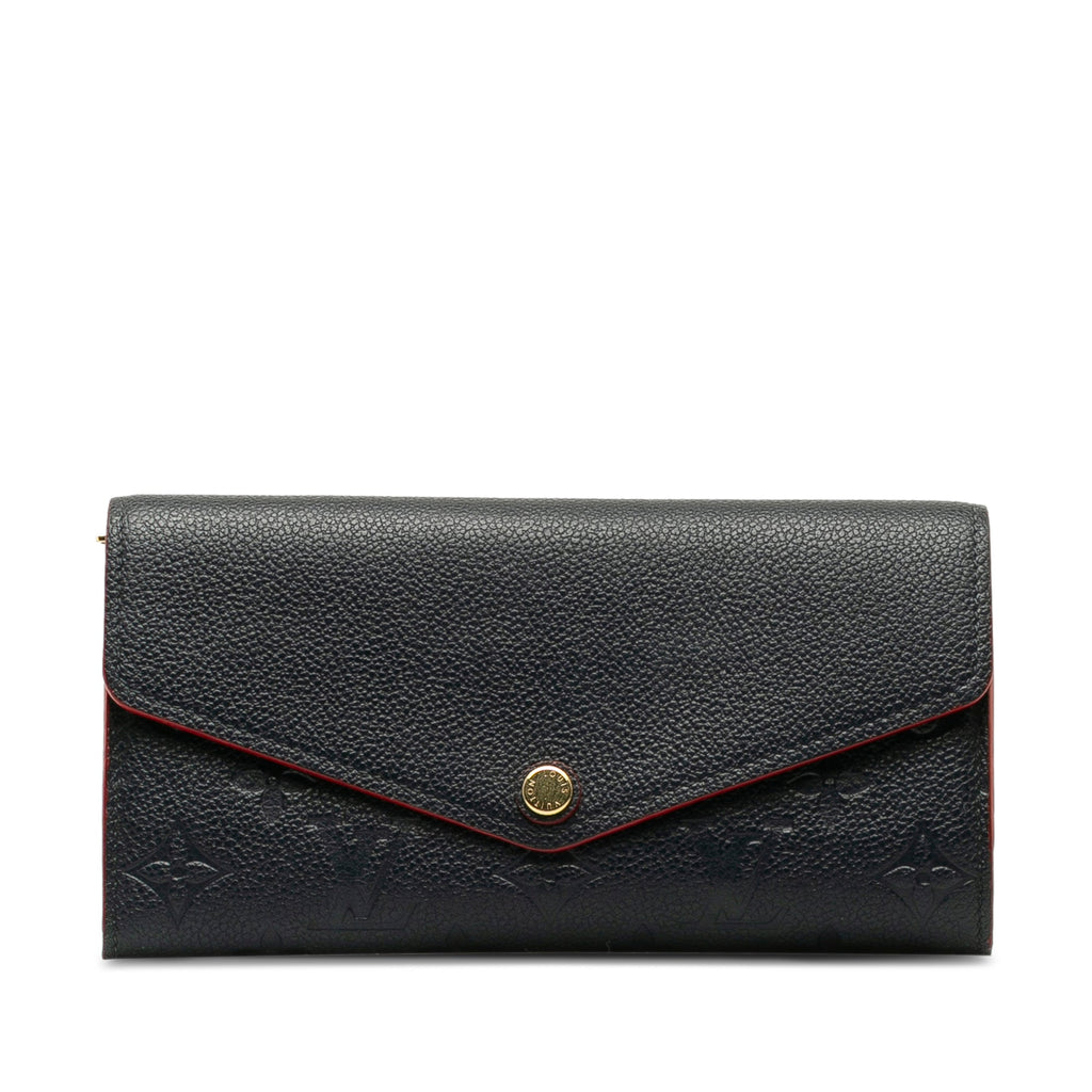 Blue Louis Vuitton Monogram Empreinte Portefeuille Sarah Wallet