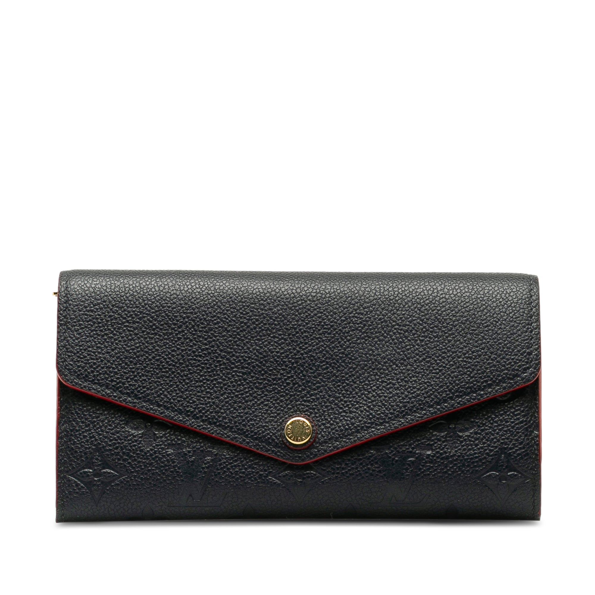 Blue Louis Vuitton Monogram Empreinte Portefeuille Sarah Wallet