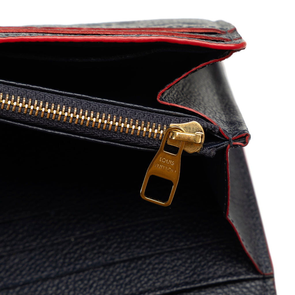 Blue Louis Vuitton Monogram Empreinte Portefeuille Sarah Wallet
