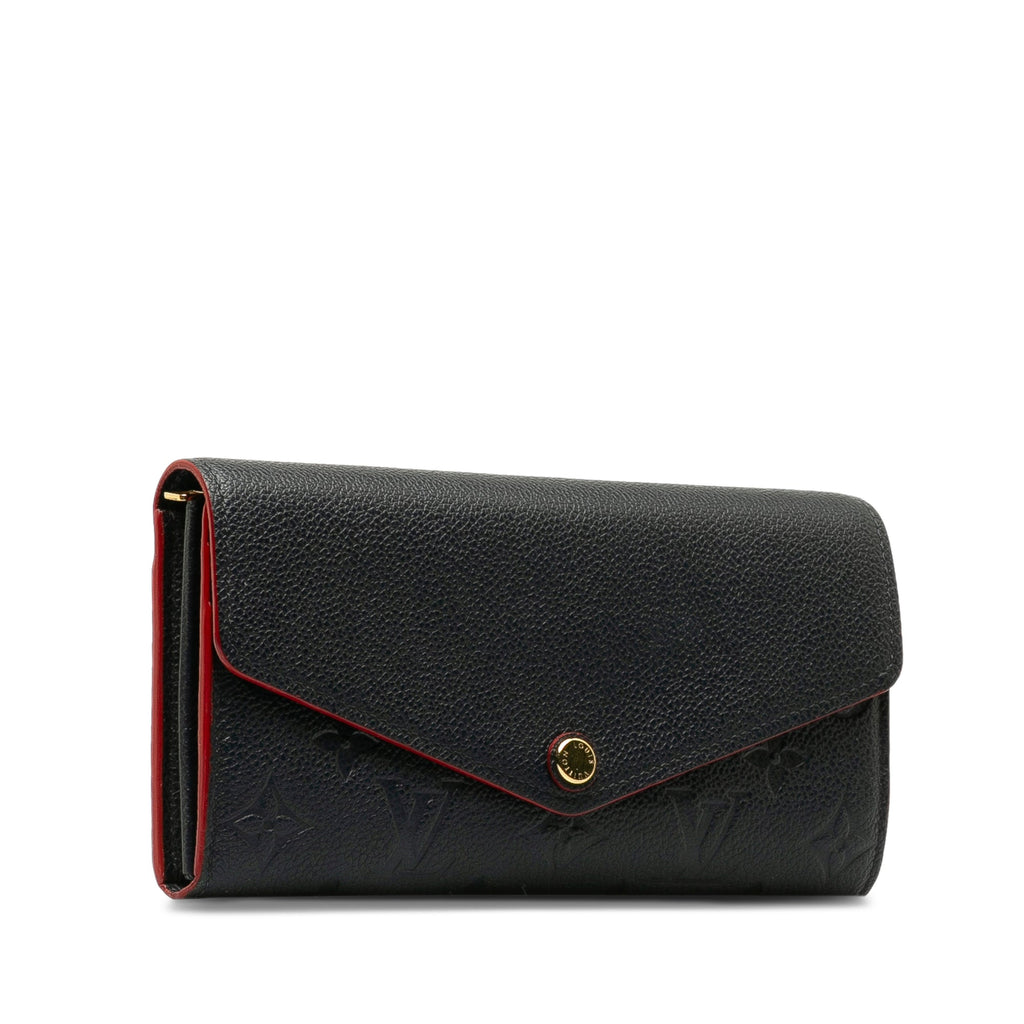 Blue Louis Vuitton Monogram Empreinte Portefeuille Sarah Wallet