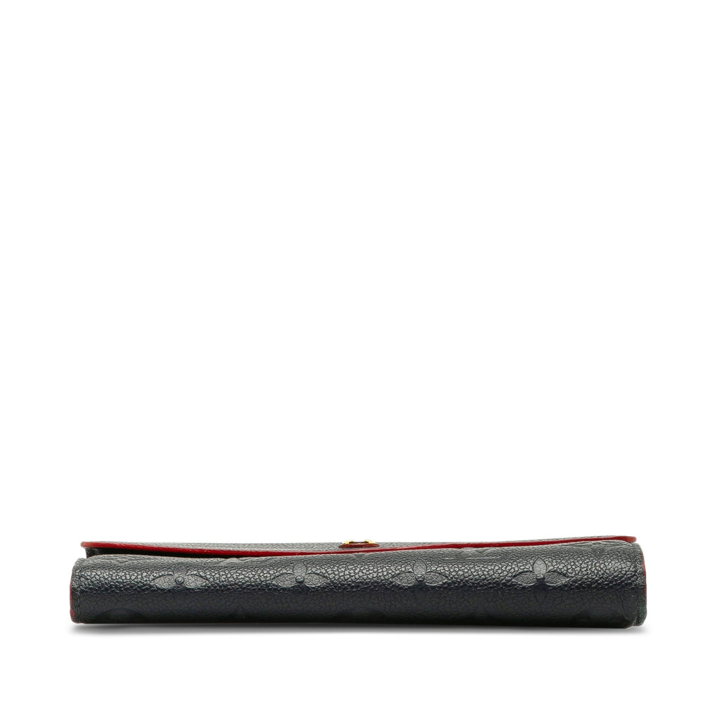 Blue Louis Vuitton Monogram Empreinte Portefeuille Sarah Wallet