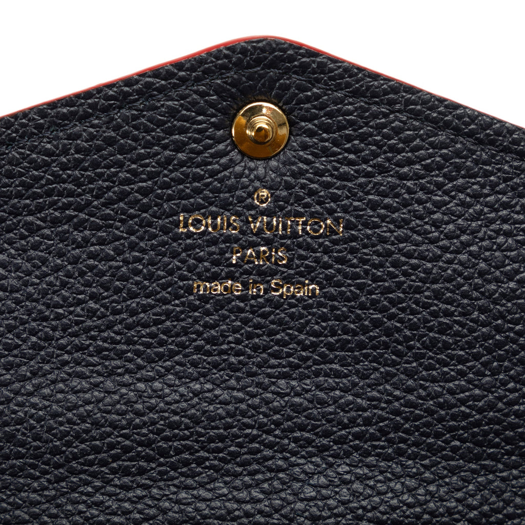 Blue Louis Vuitton Monogram Empreinte Portefeuille Sarah Wallet