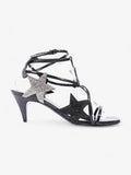Saint Laurent Ayers Lacquer Stars Heels 60 Black / Silver Sequins  Leather EU 40 UK 7