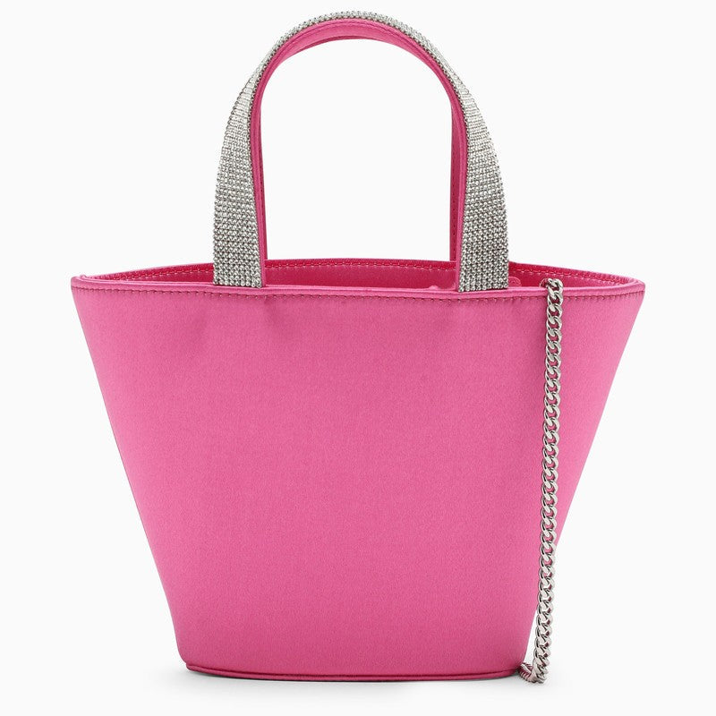 Amina Muaddi Rih Pink Satin Bucket Women