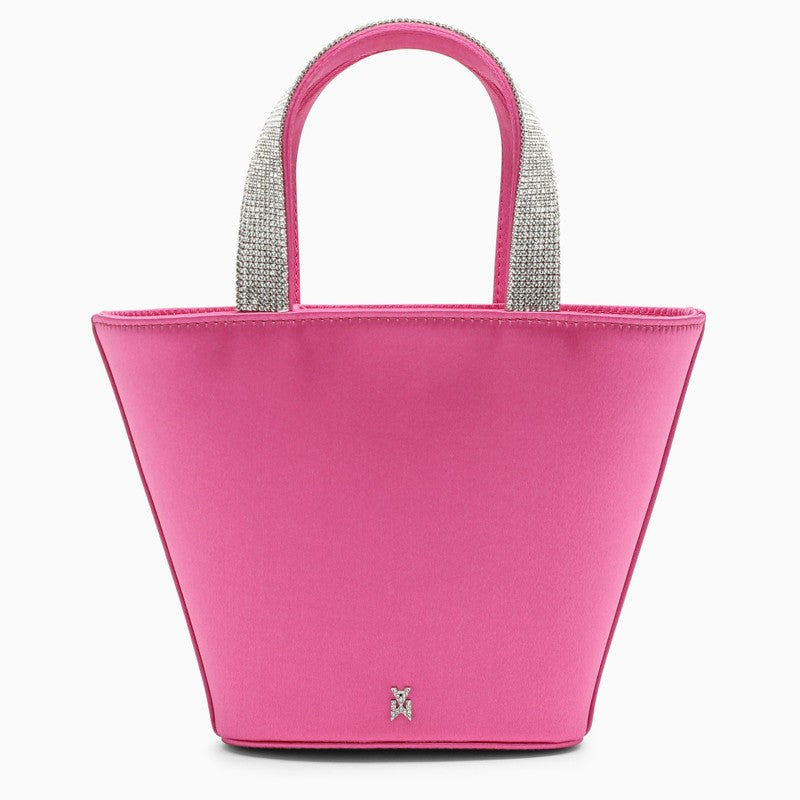 Amina Muaddi Rih Pink Satin Bucket Women