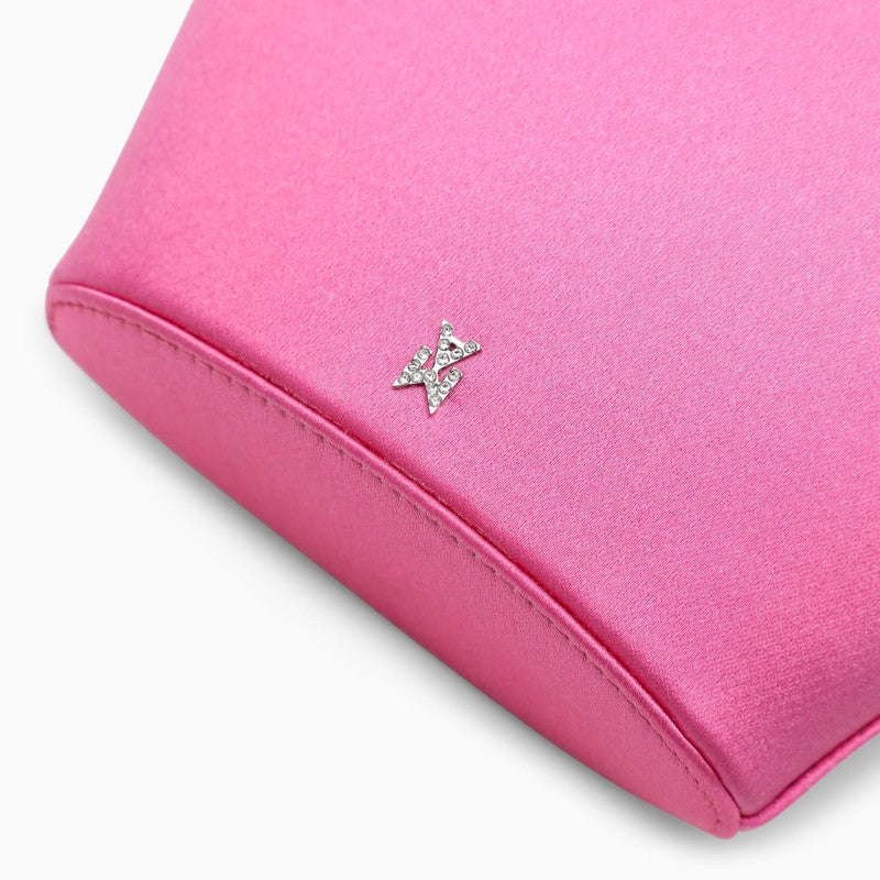 Amina Muaddi Rih Pink Satin Bucket Women