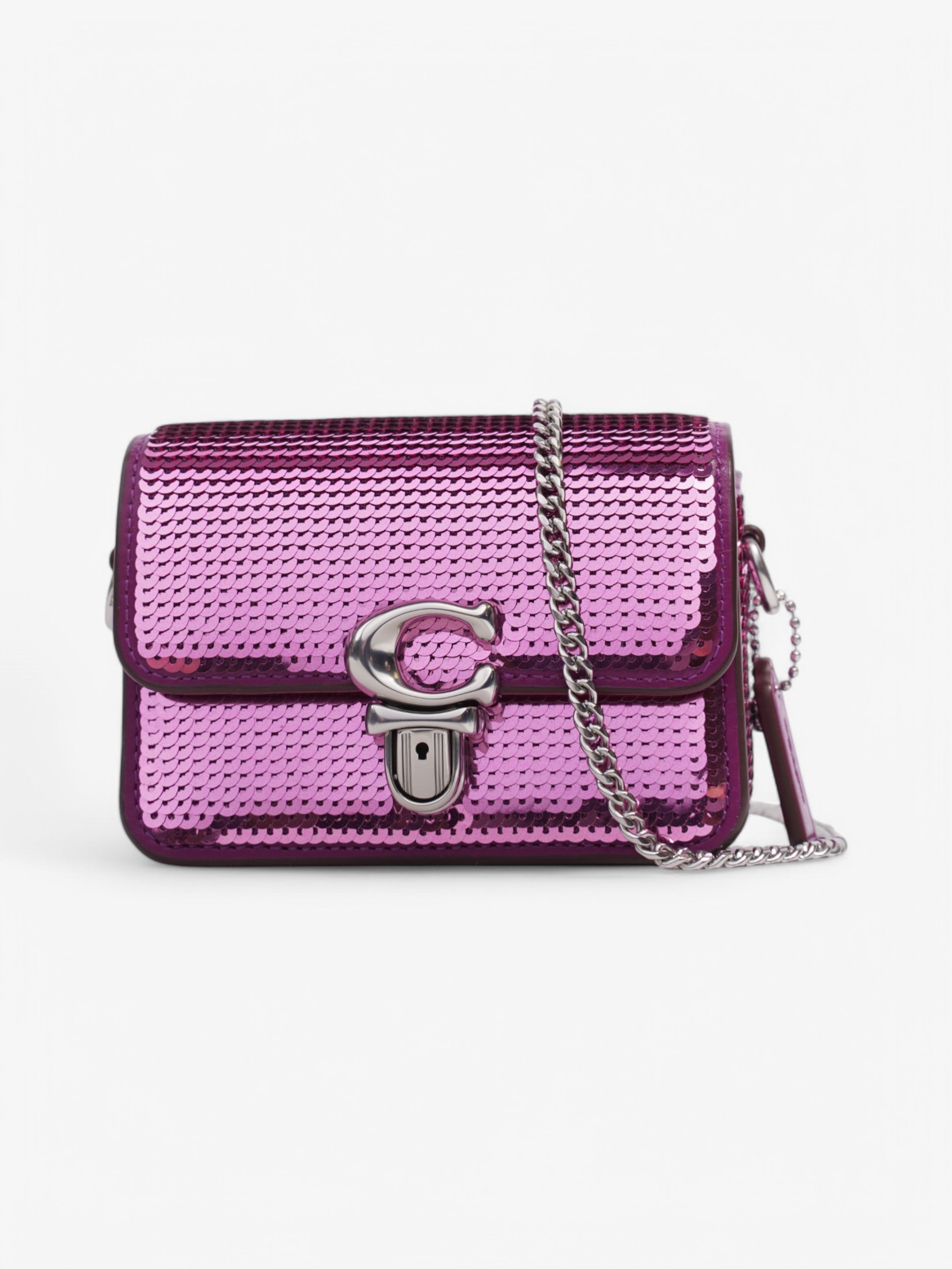 Coach Studio Baguette Purple Sequin 12