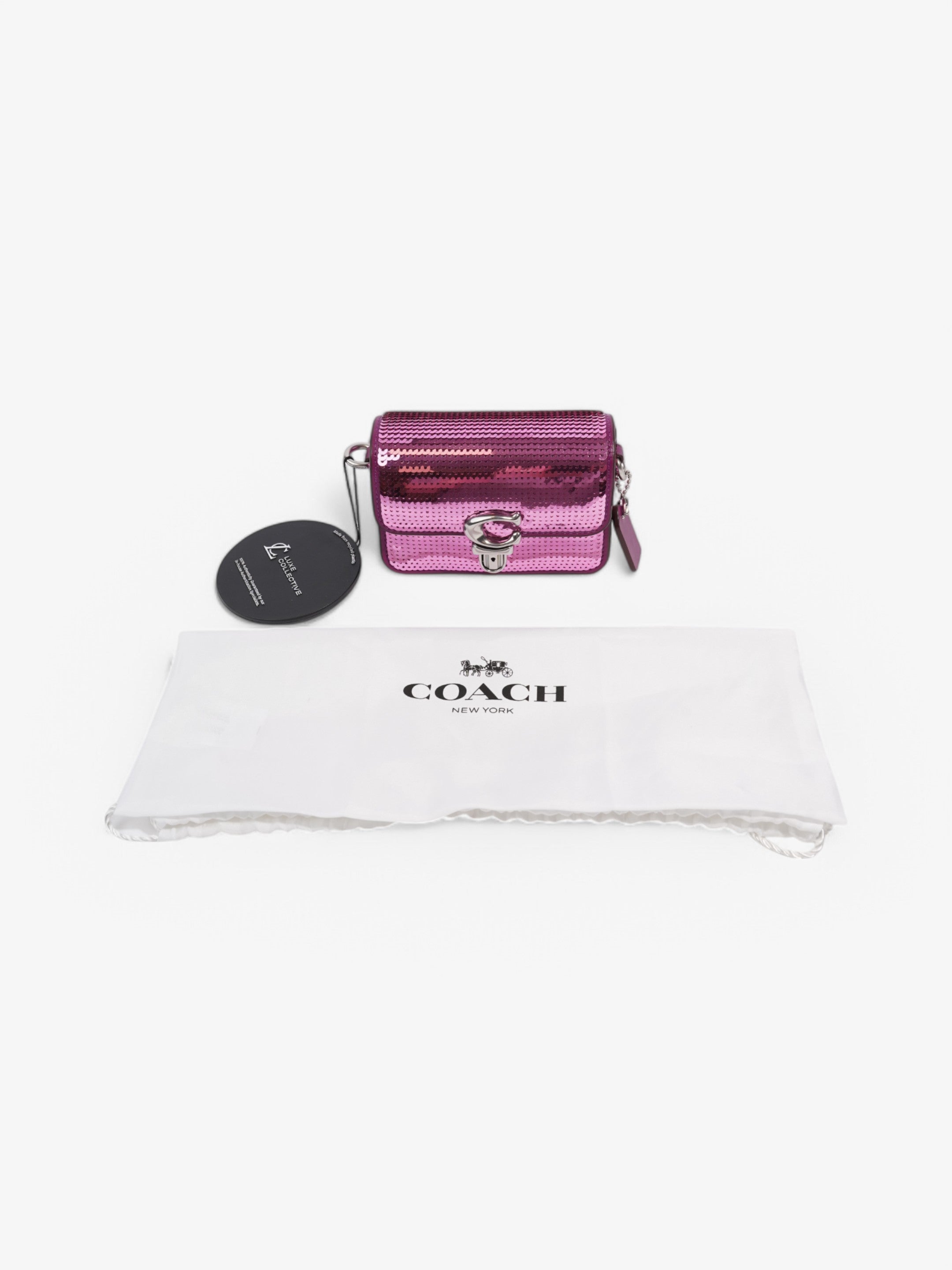 Coach Studio Baguette Purple Sequin 12
