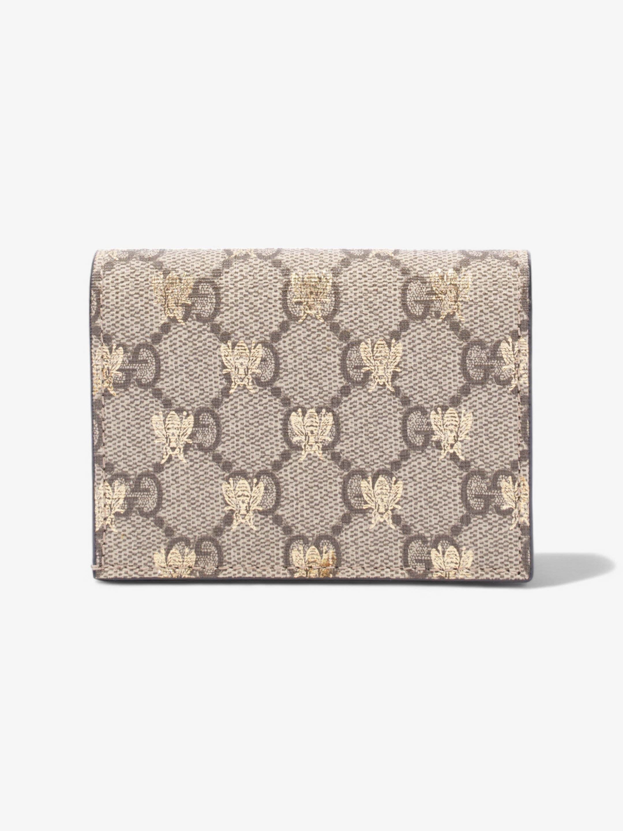 Gucci Card Case Wallet GG Supreme Bee Coated Canvas