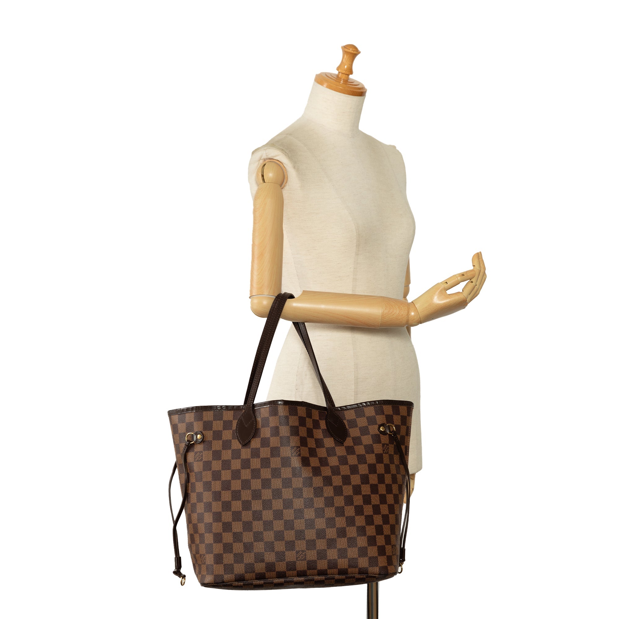 Brown Louis Vuitton Damier Ebene Neverfull MM Tote Bag