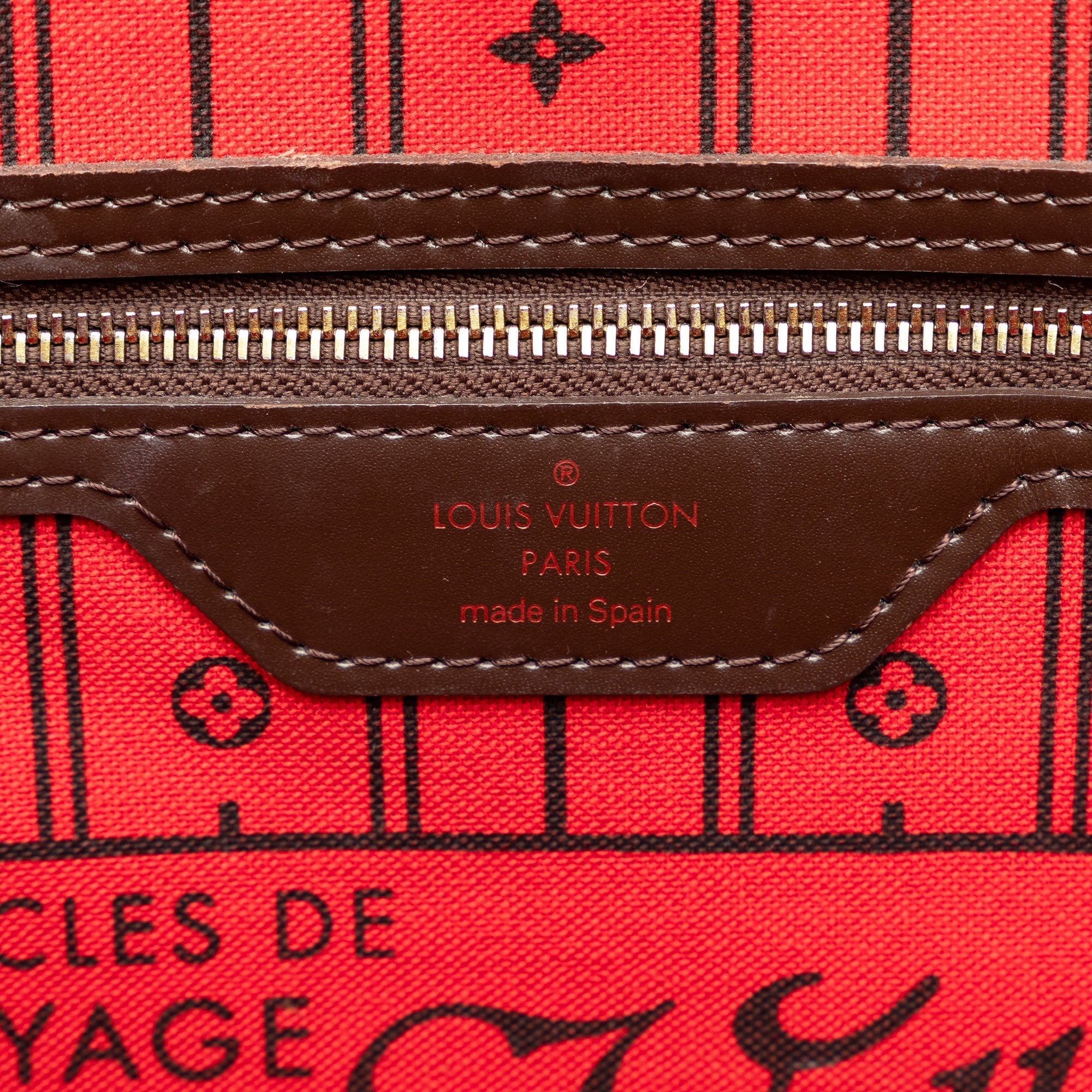 Brown Louis Vuitton Damier Ebene Neverfull MM Tote Bag