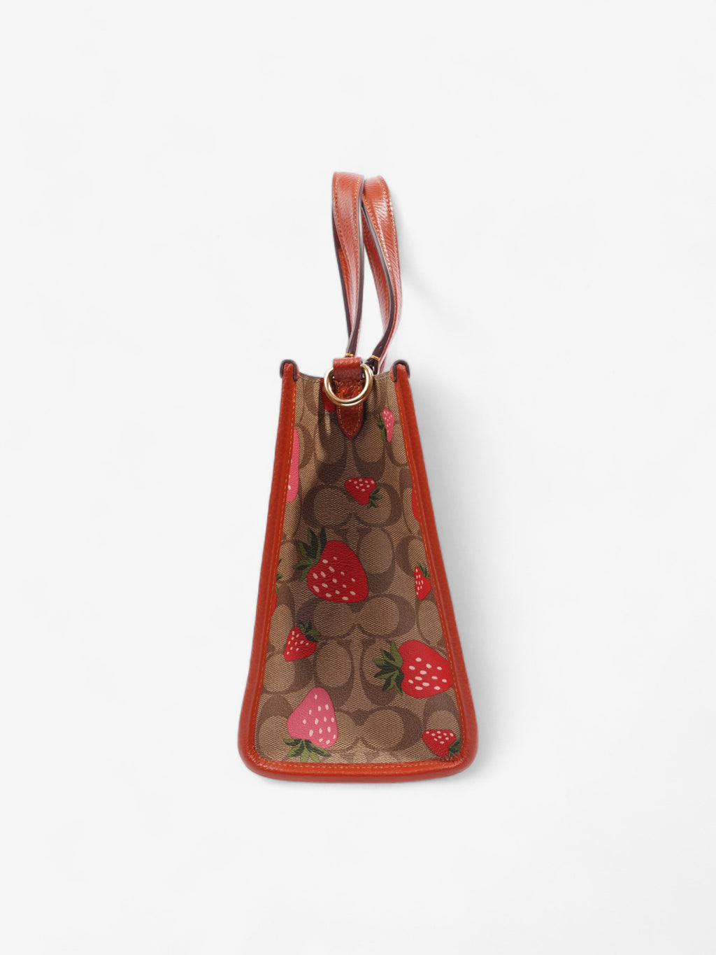Coach Dempsey Carryall Bag with Wild Strawberry Print Red / Signature Monogram Coated Canvas