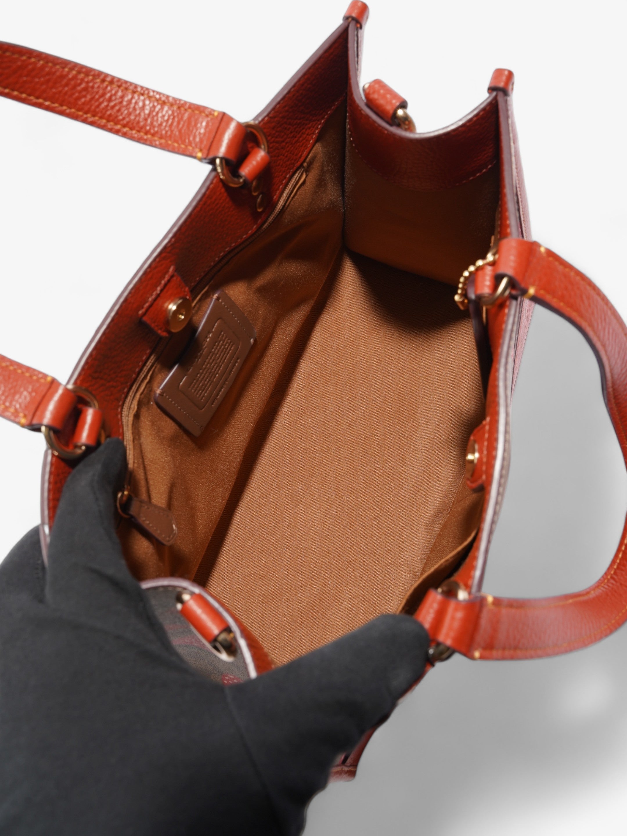 Coach Dempsey Carryall Bag with Wild Strawberry Print Red / Signature Monogram Coated Canvas