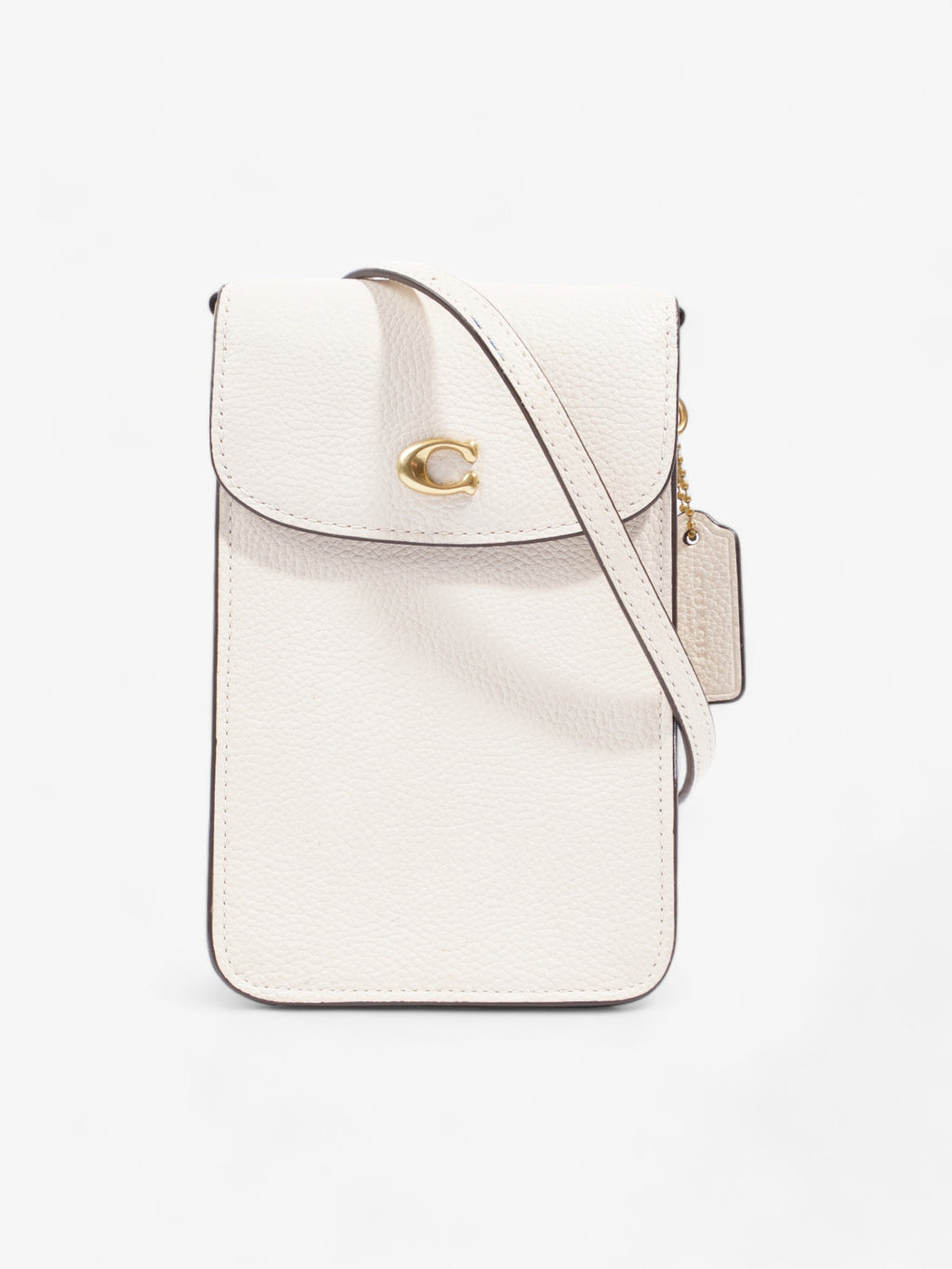 Coach Phone Crossbody Cream Leather
