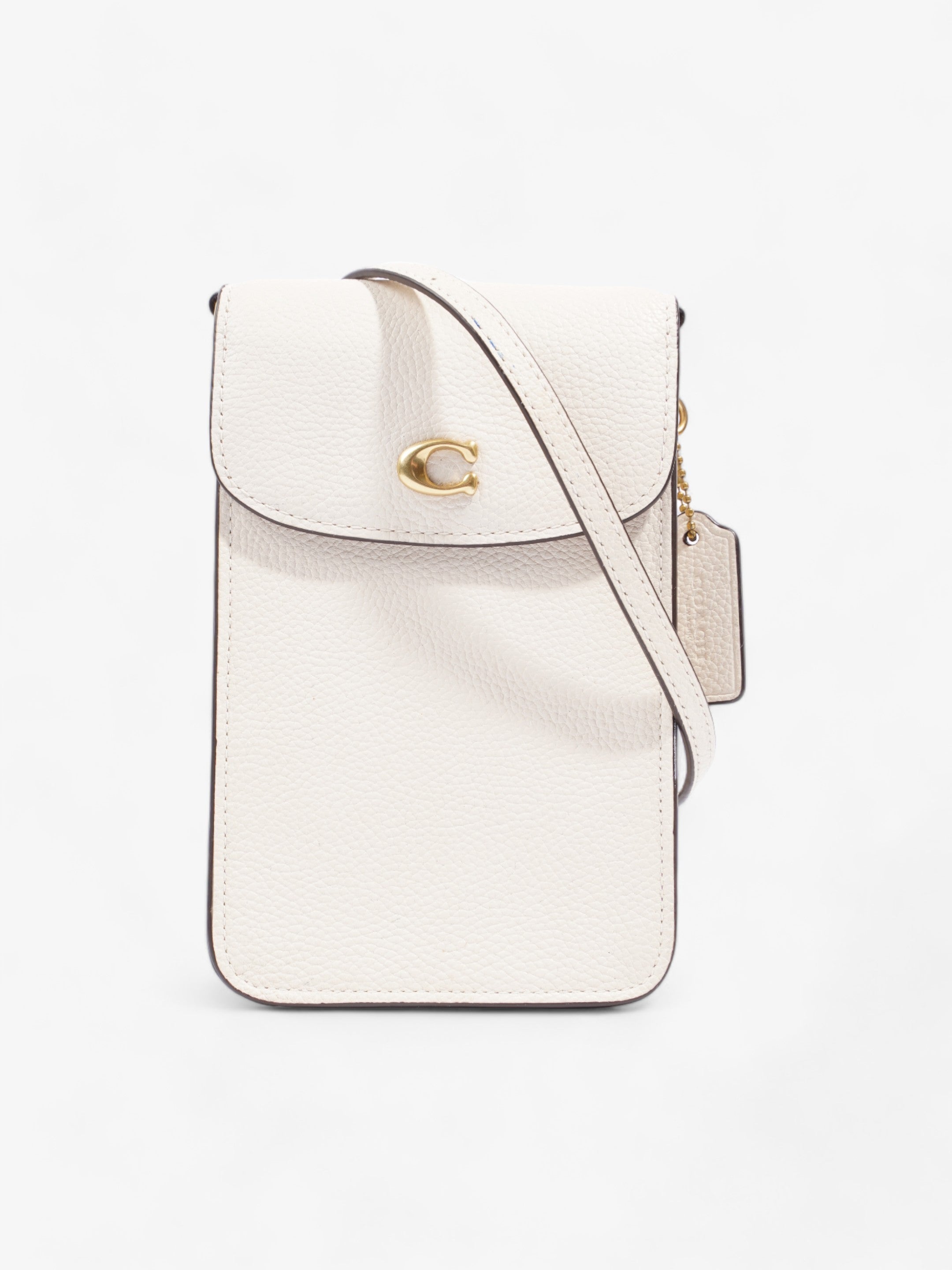 Coach Phone Crossbody Cream Leather