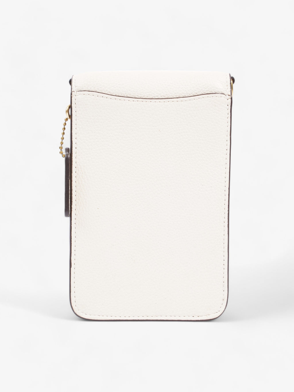 Coach Phone Crossbody Cream Leather