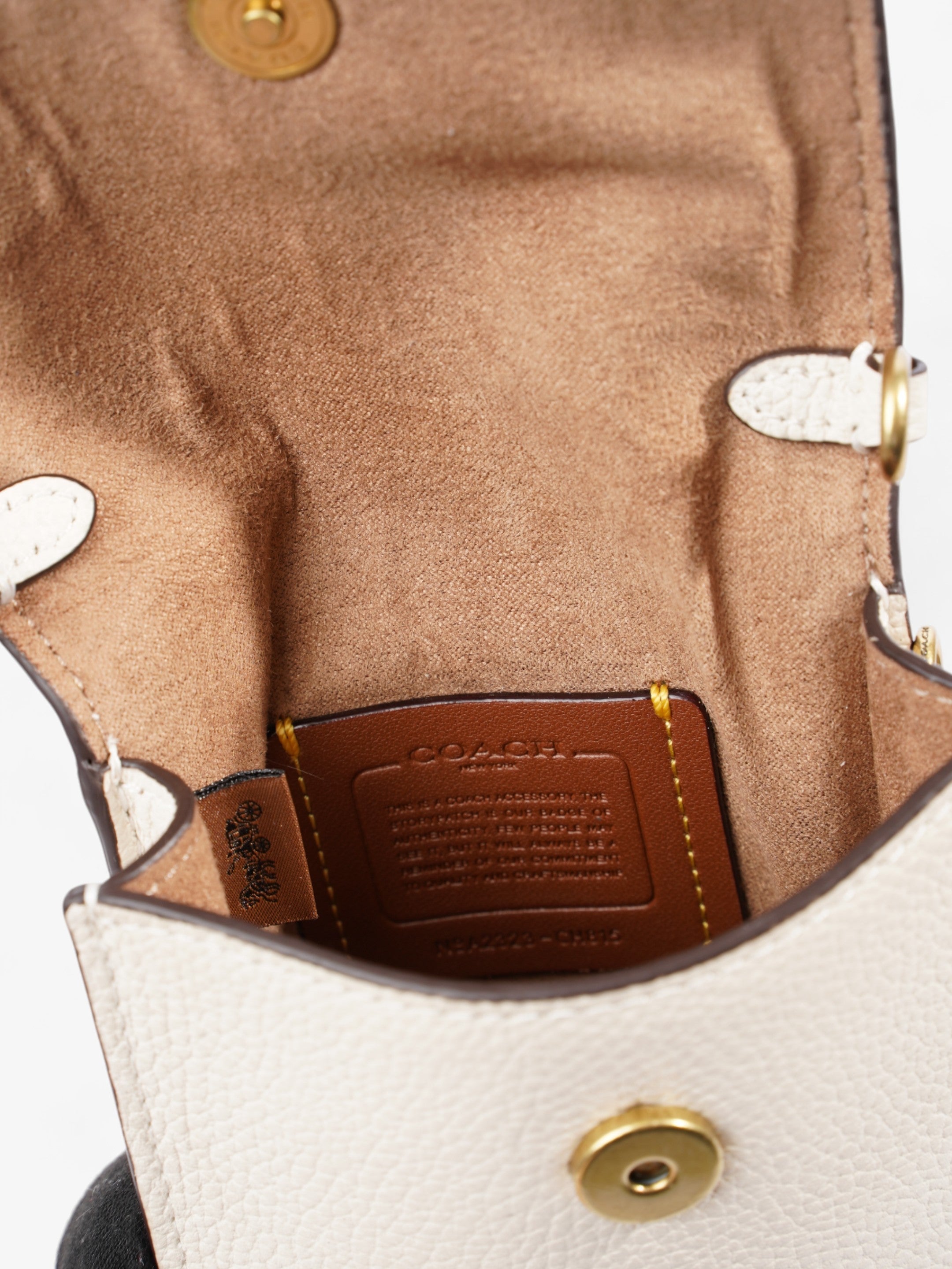 Coach Phone Crossbody Cream Leather