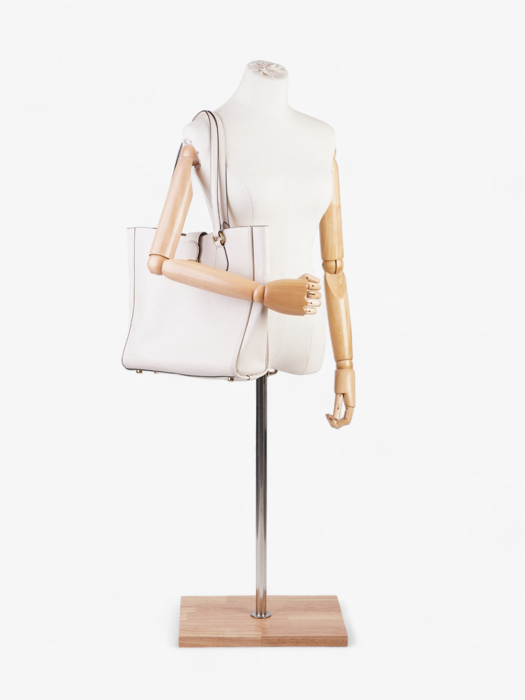 Coach Theo Tote Cream Leather