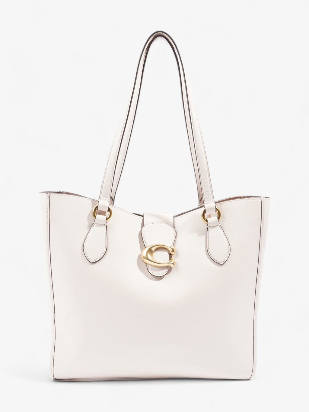 Coach Theo Tote Cream Leather
