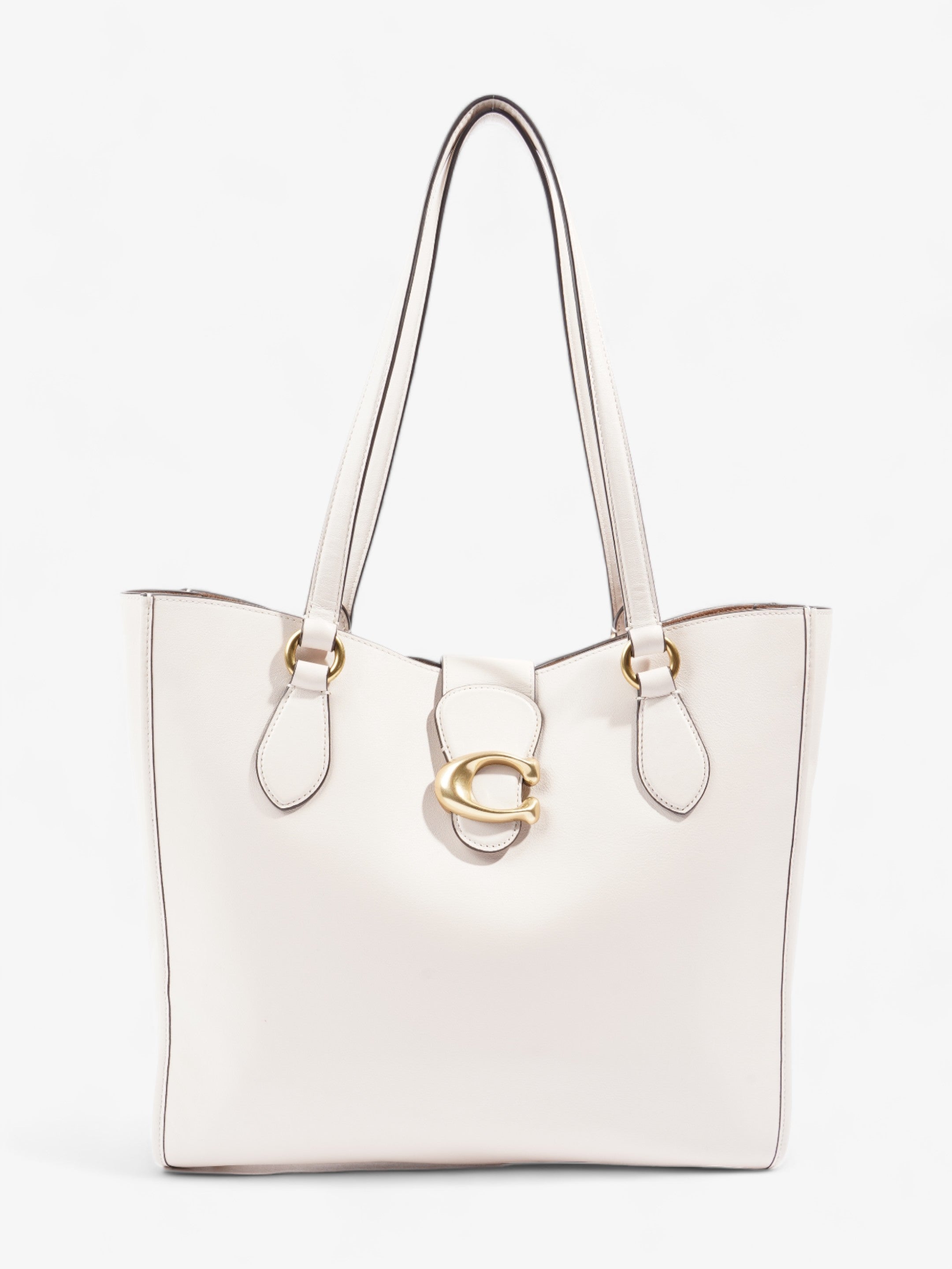 Coach Theo Tote Cream Leather
