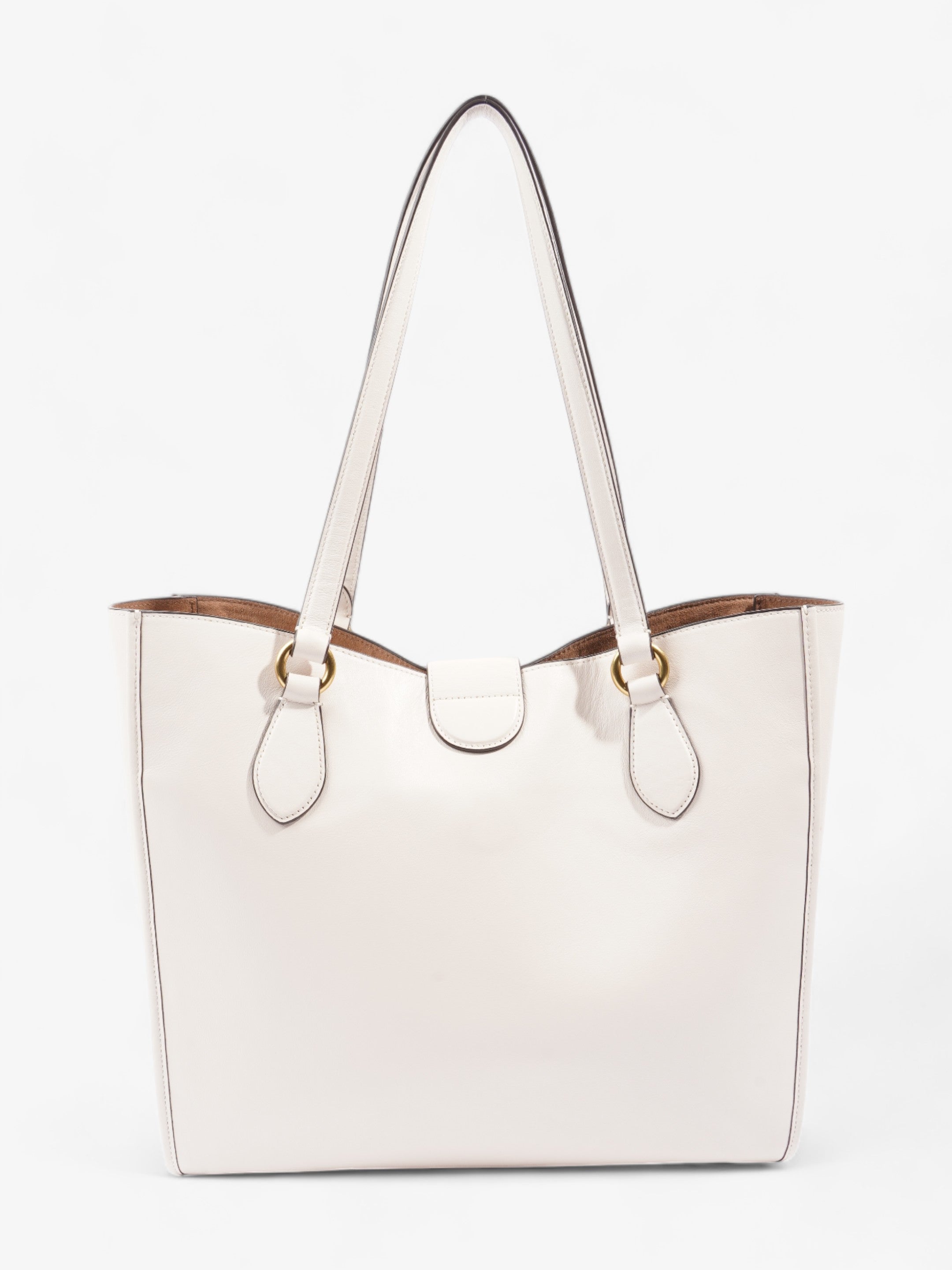 Coach Theo Tote Cream Leather