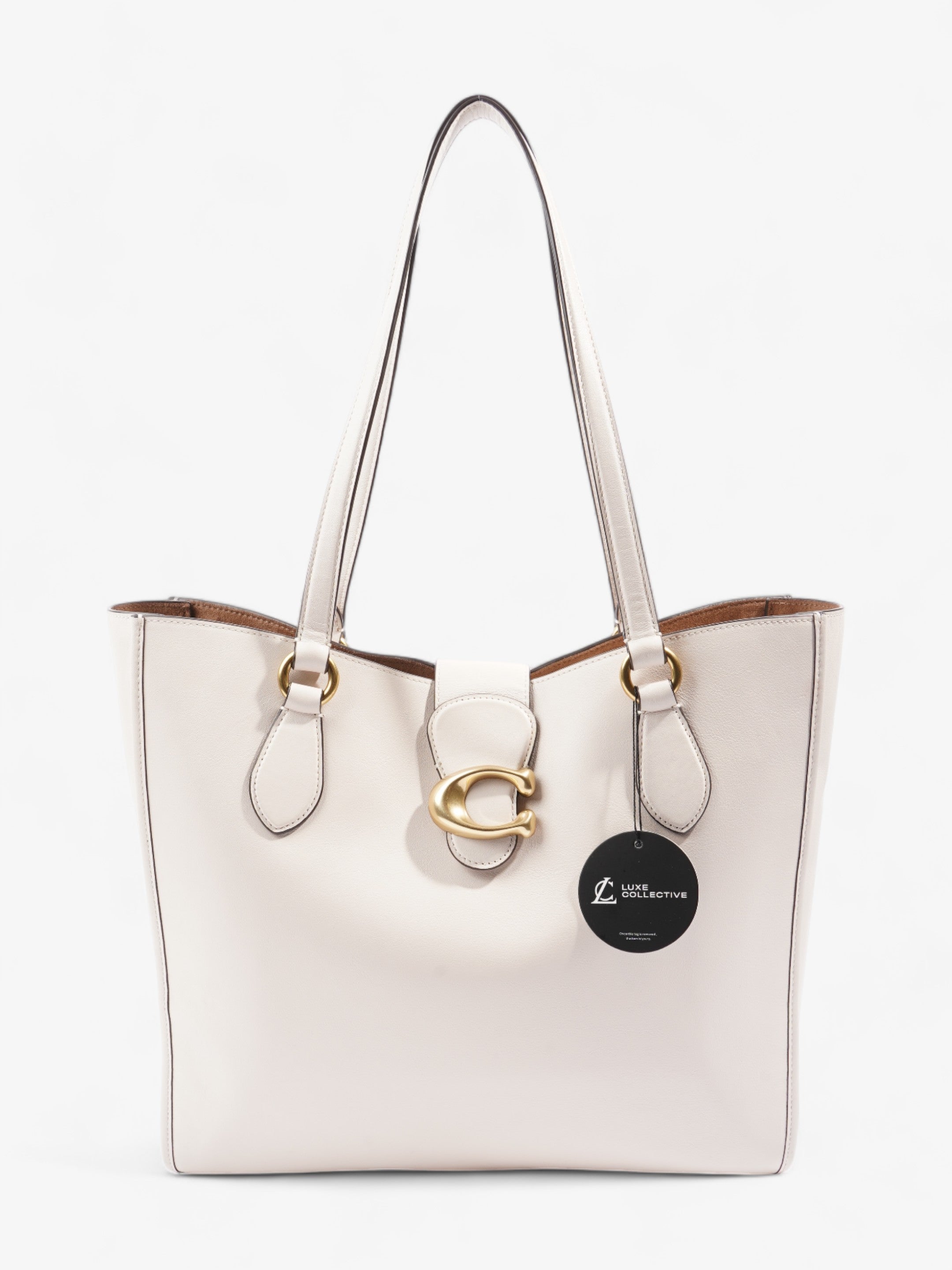 Coach Theo Tote Cream Leather