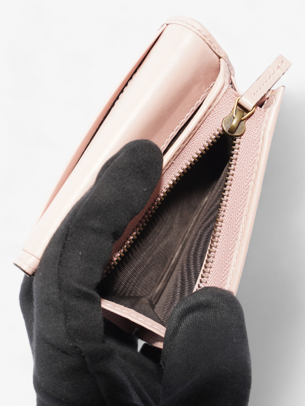 Gucci Signature Crystal Cat Wallet Card Holder Candy Pink Leather