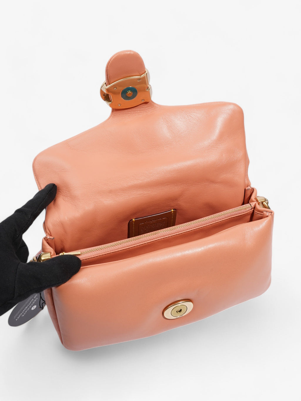 Coach Pillow Tabby Coral Lambskin Leather 26