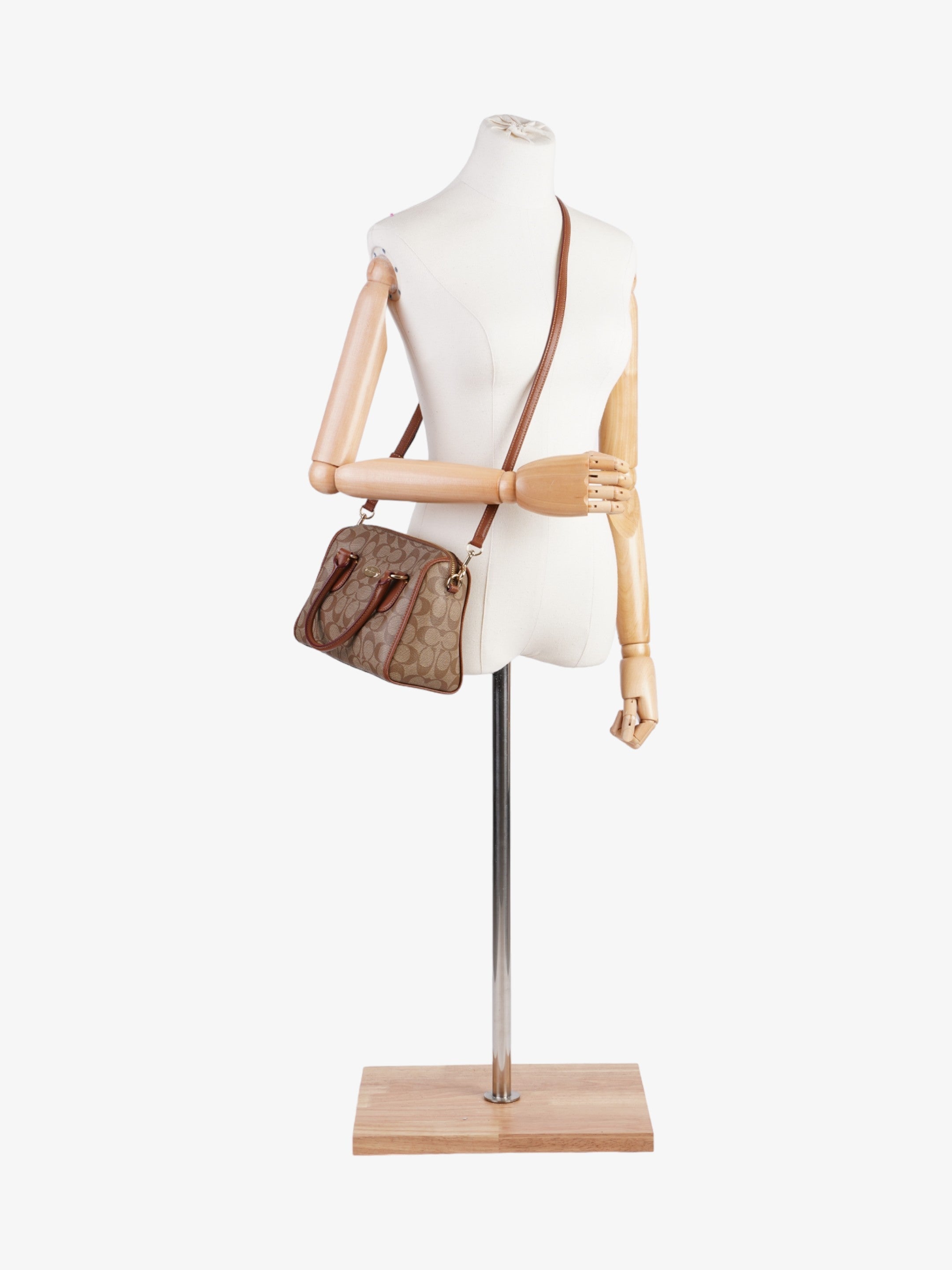 Coach Rowan Brown Signature Coated Canvas Mini