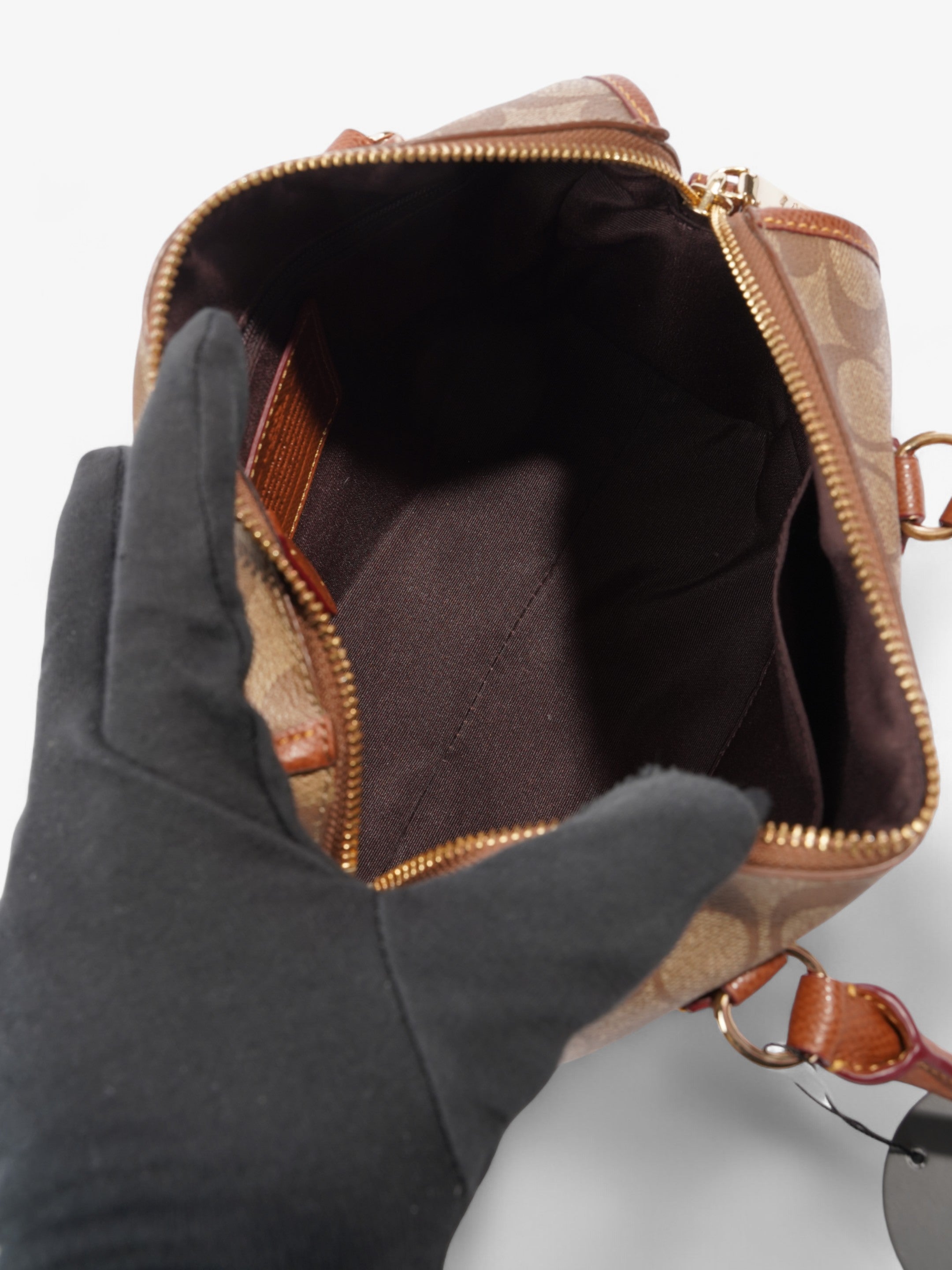 Coach Rowan Brown Signature Coated Canvas Mini