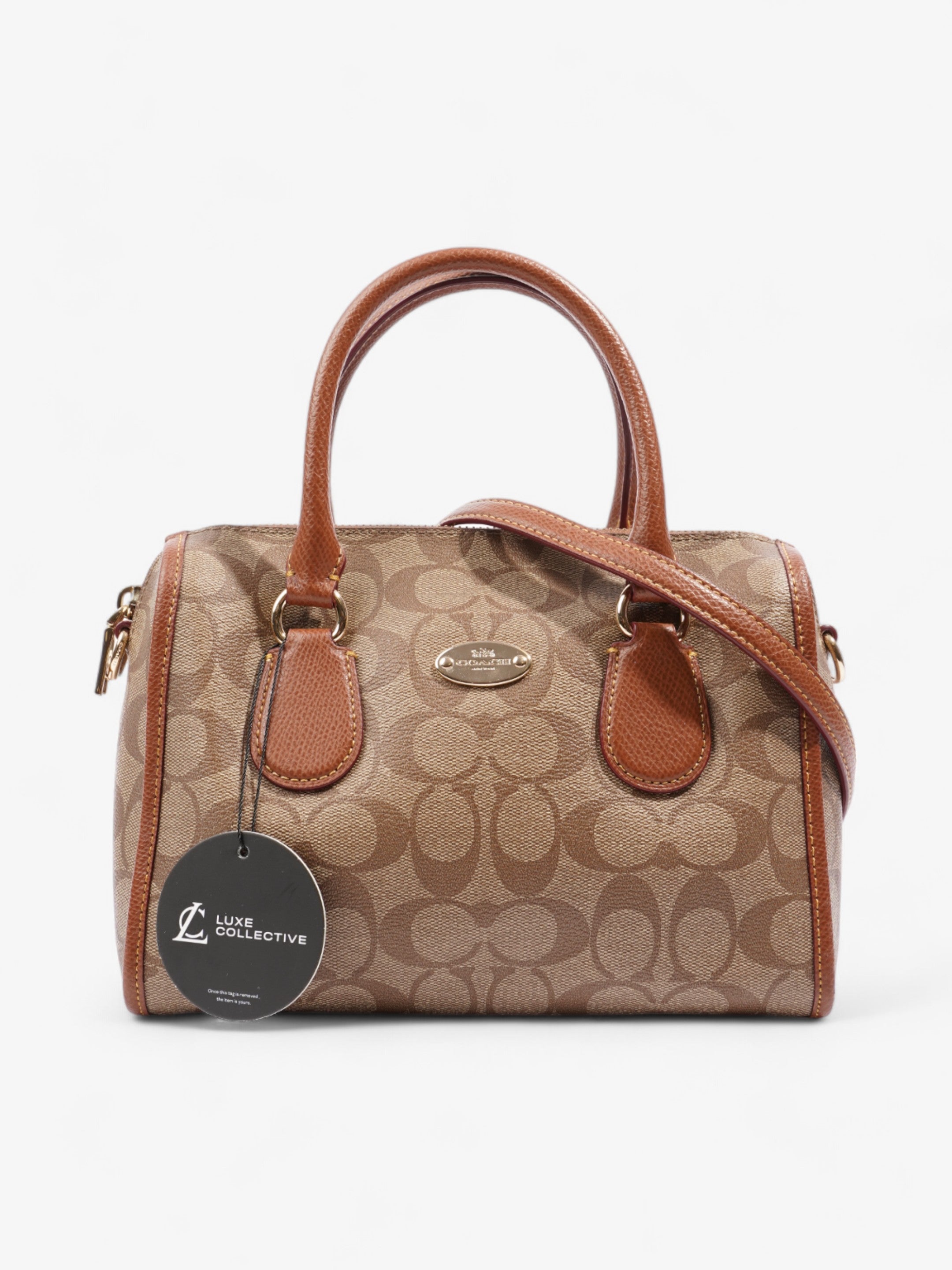 Coach Rowan Brown Signature Coated Canvas Mini