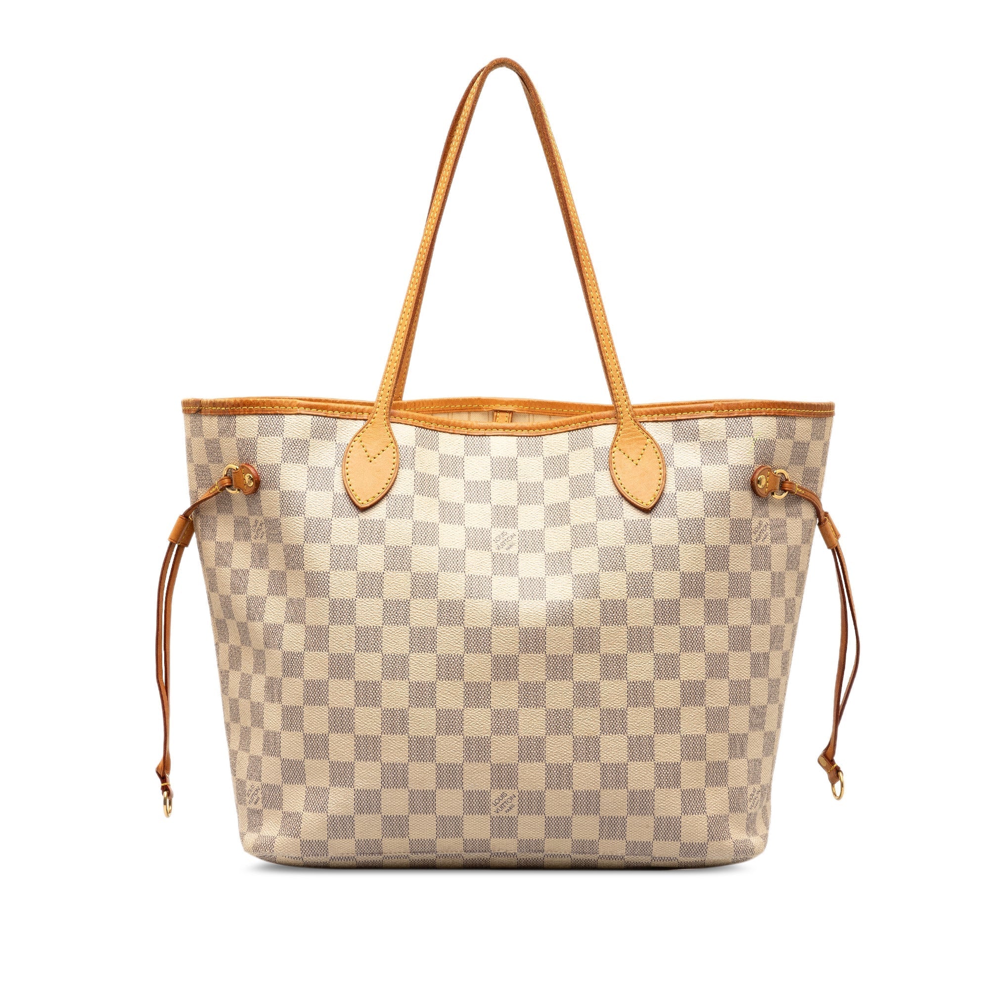 White Louis Vuitton Damier Azur Neverfull MM Tote Bag
