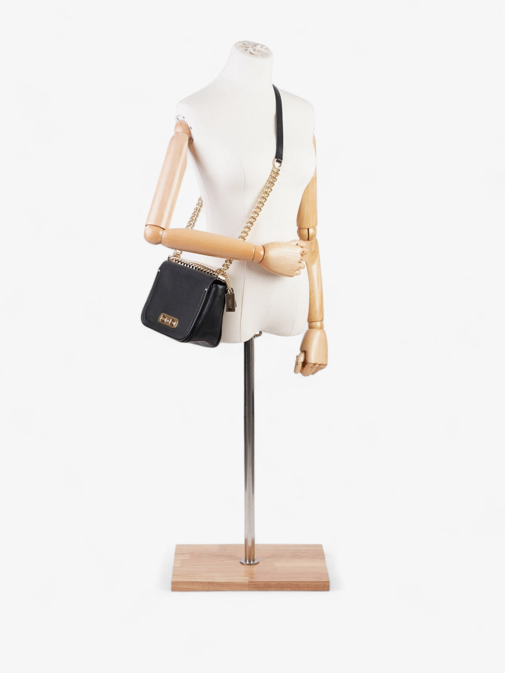 Coach Black & gold bag Black Leather
