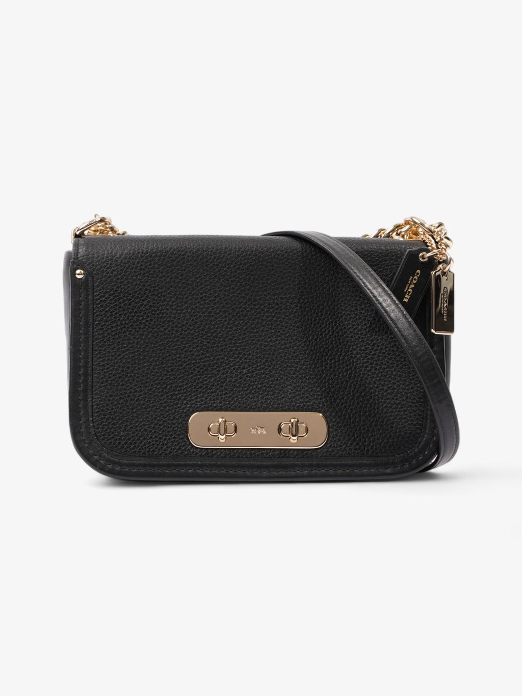 Coach Black & gold bag Black Leather