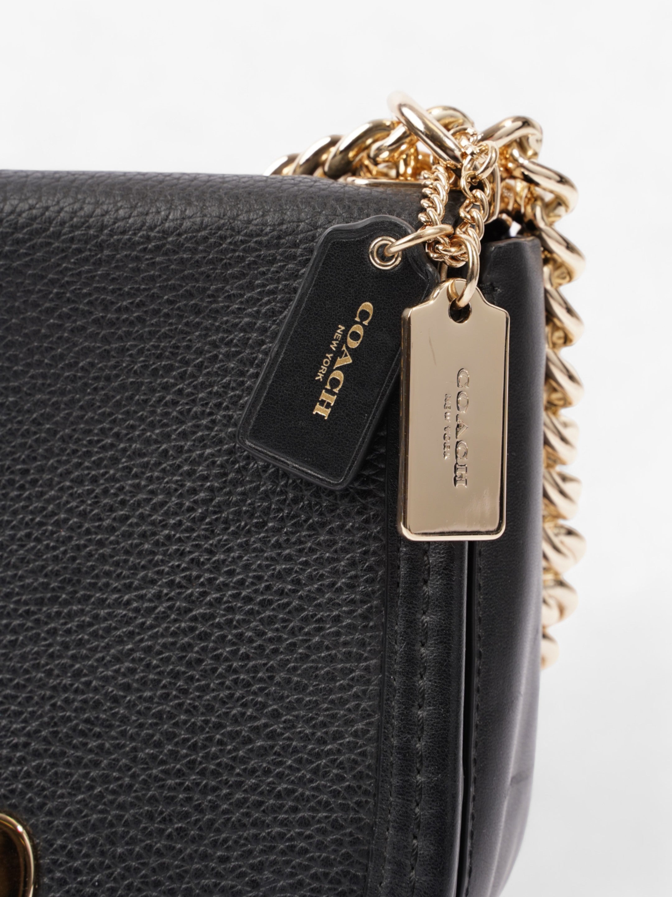 Coach Black & gold bag Black Leather