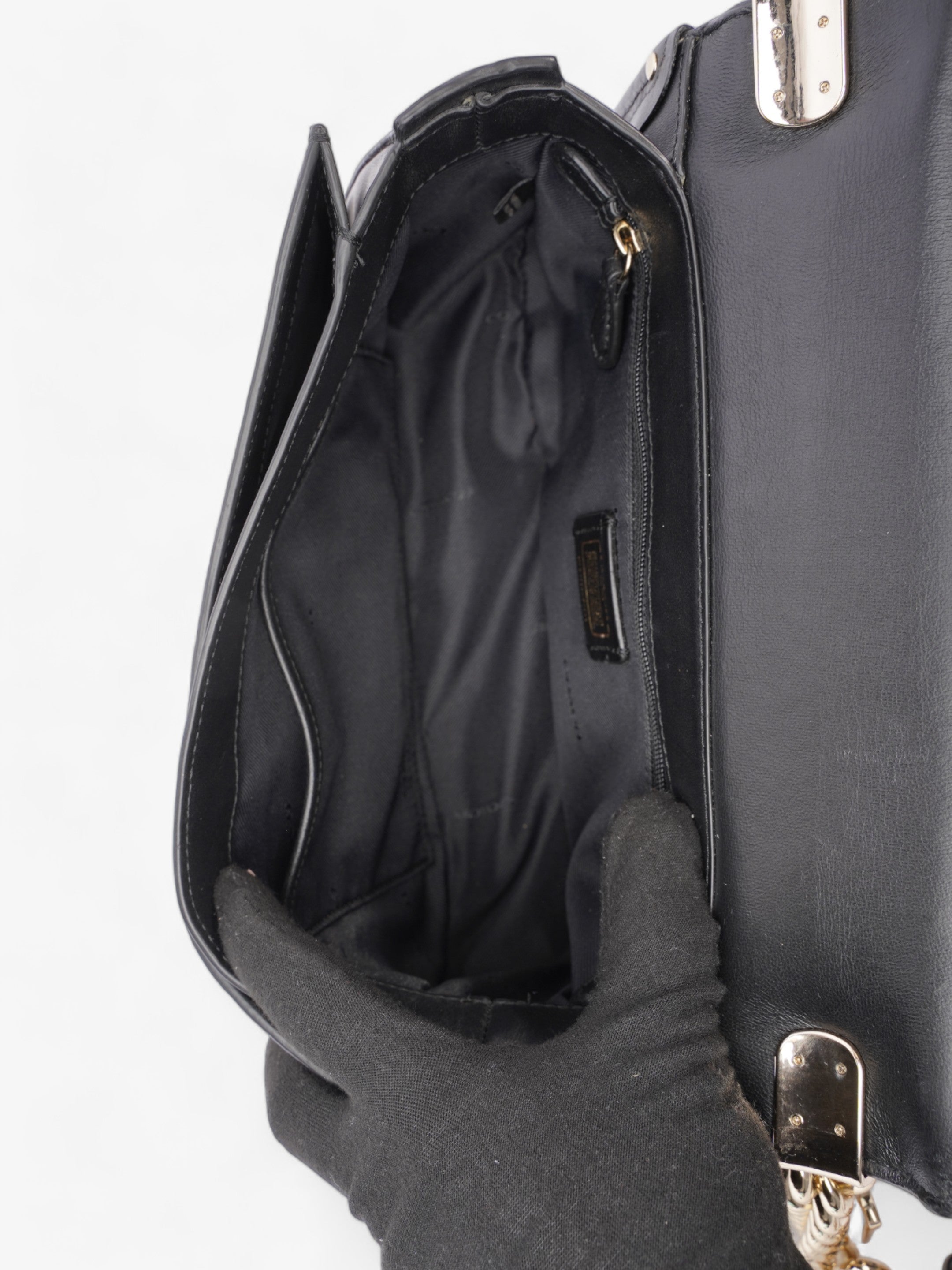 Coach Black & gold bag Black Leather