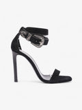 Saint Laurent Strap Ankle Heel 100 Black Suede EU 39 UK 6