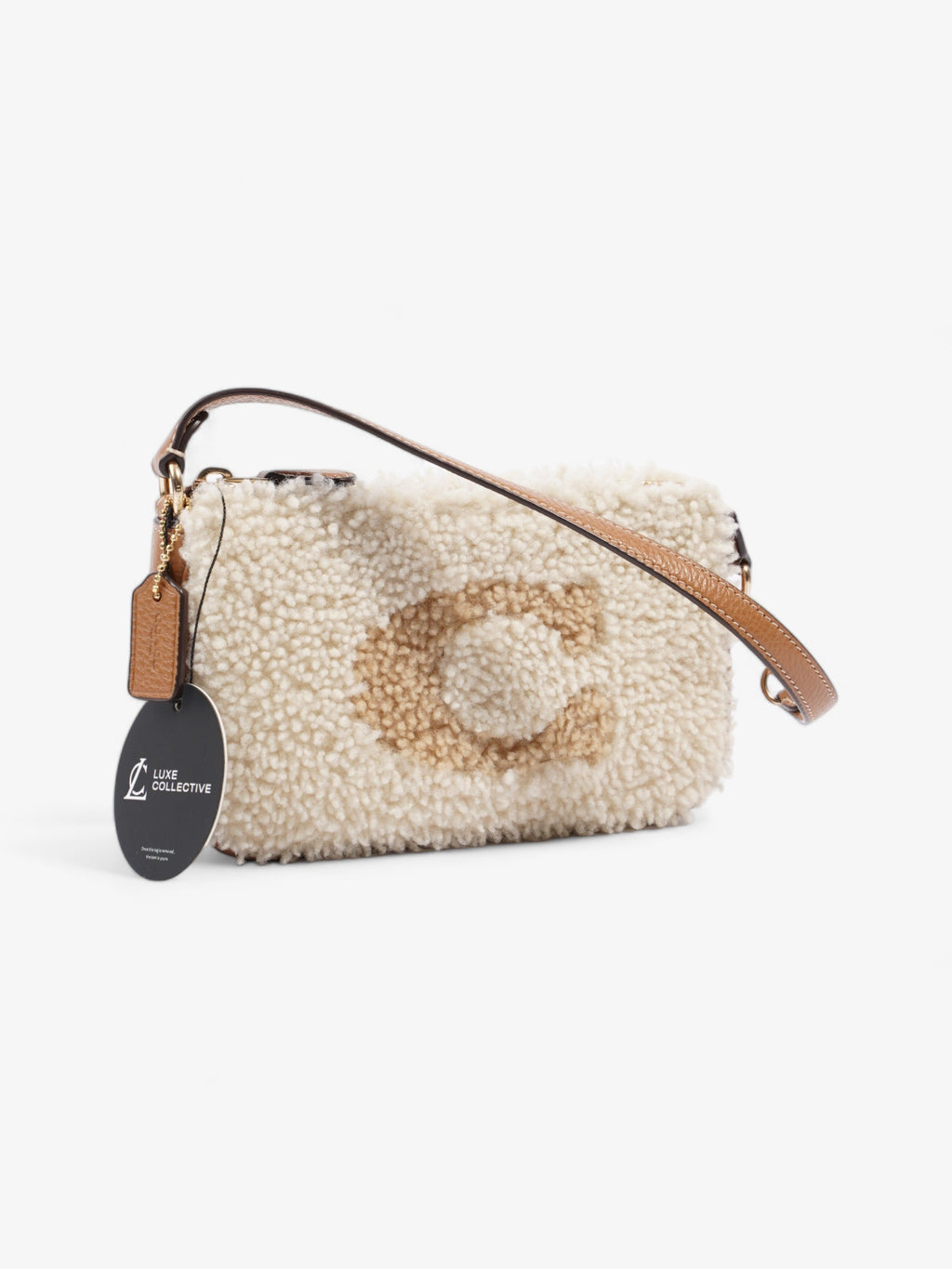 Coach Nolita 19 Tan / Cream Shearling