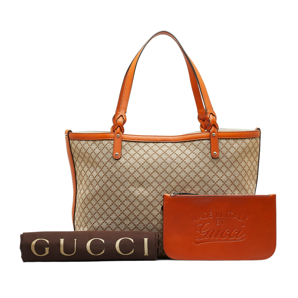 Tan Gucci Diamante Craft Tote