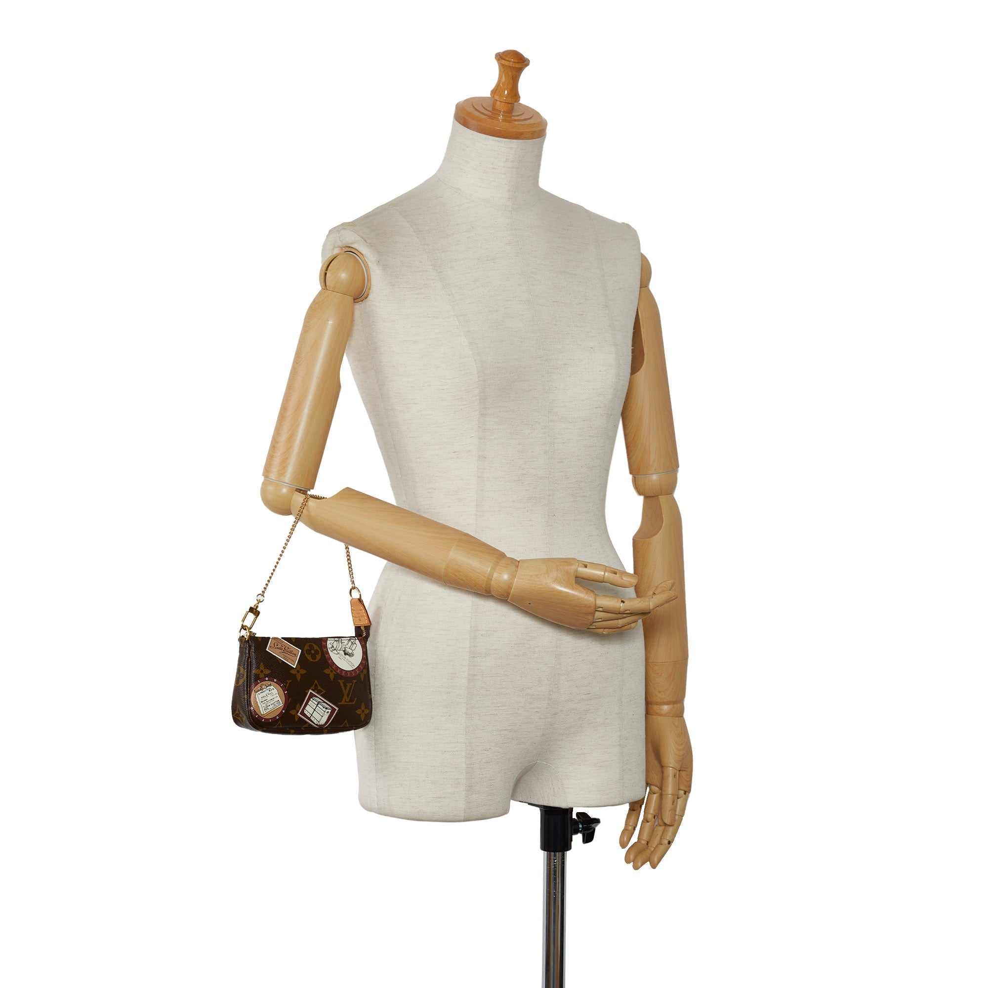 Brown Louis Vuitton Monogram Patch Mini Pochette Accessoires Baguette