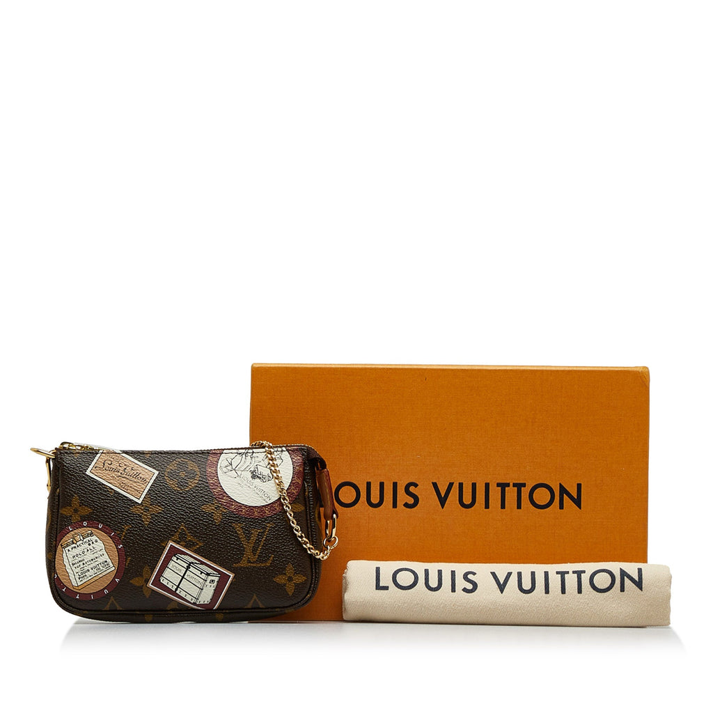 Brown Louis Vuitton Monogram Patch Mini Pochette Accessoires Baguette