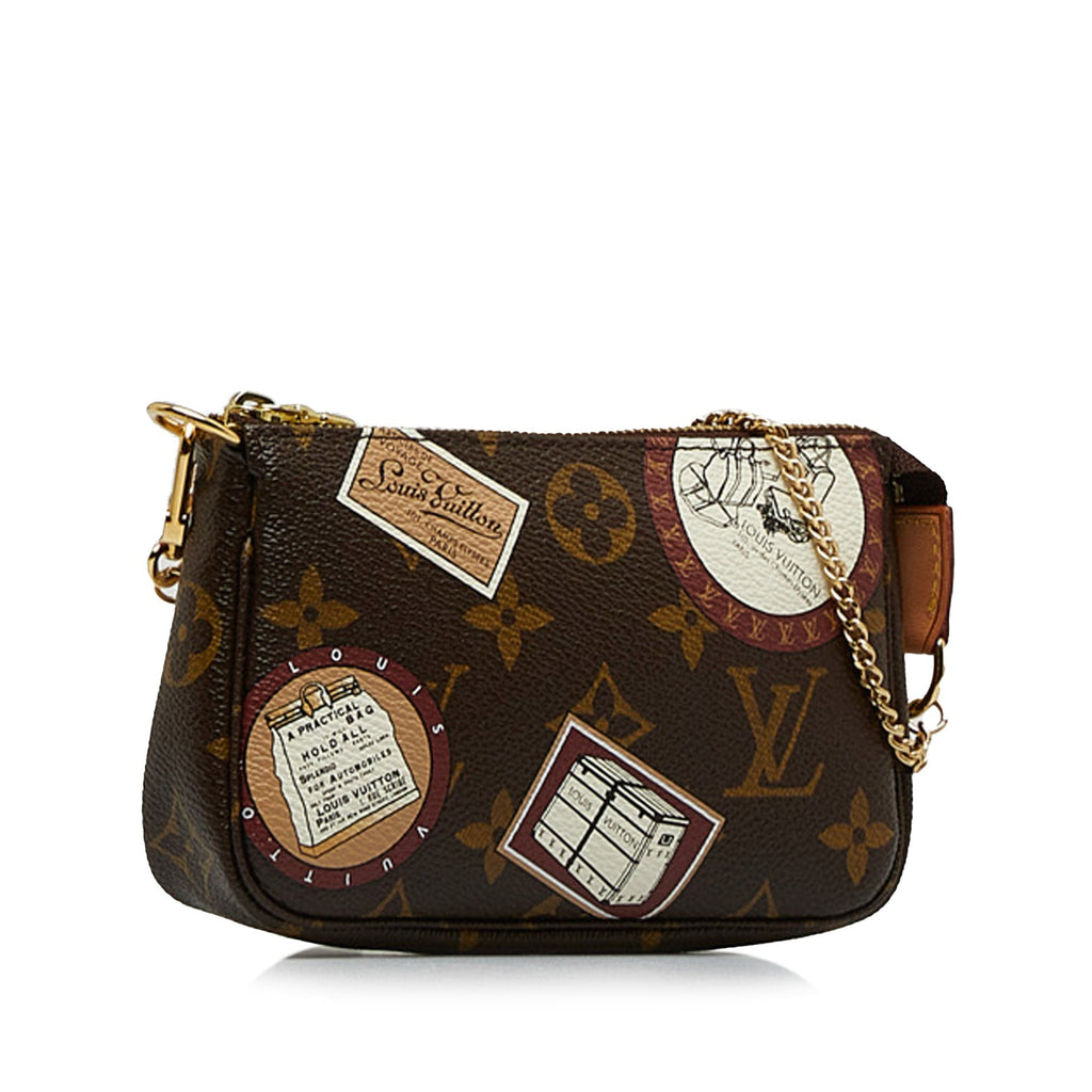 Brown Louis Vuitton Monogram Patch Mini Pochette Accessoires Baguette