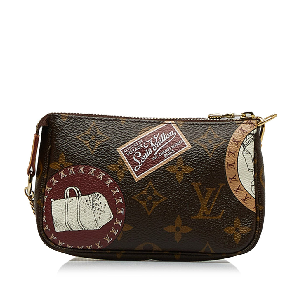Brown Louis Vuitton Monogram Patch Mini Pochette Accessoires Baguette