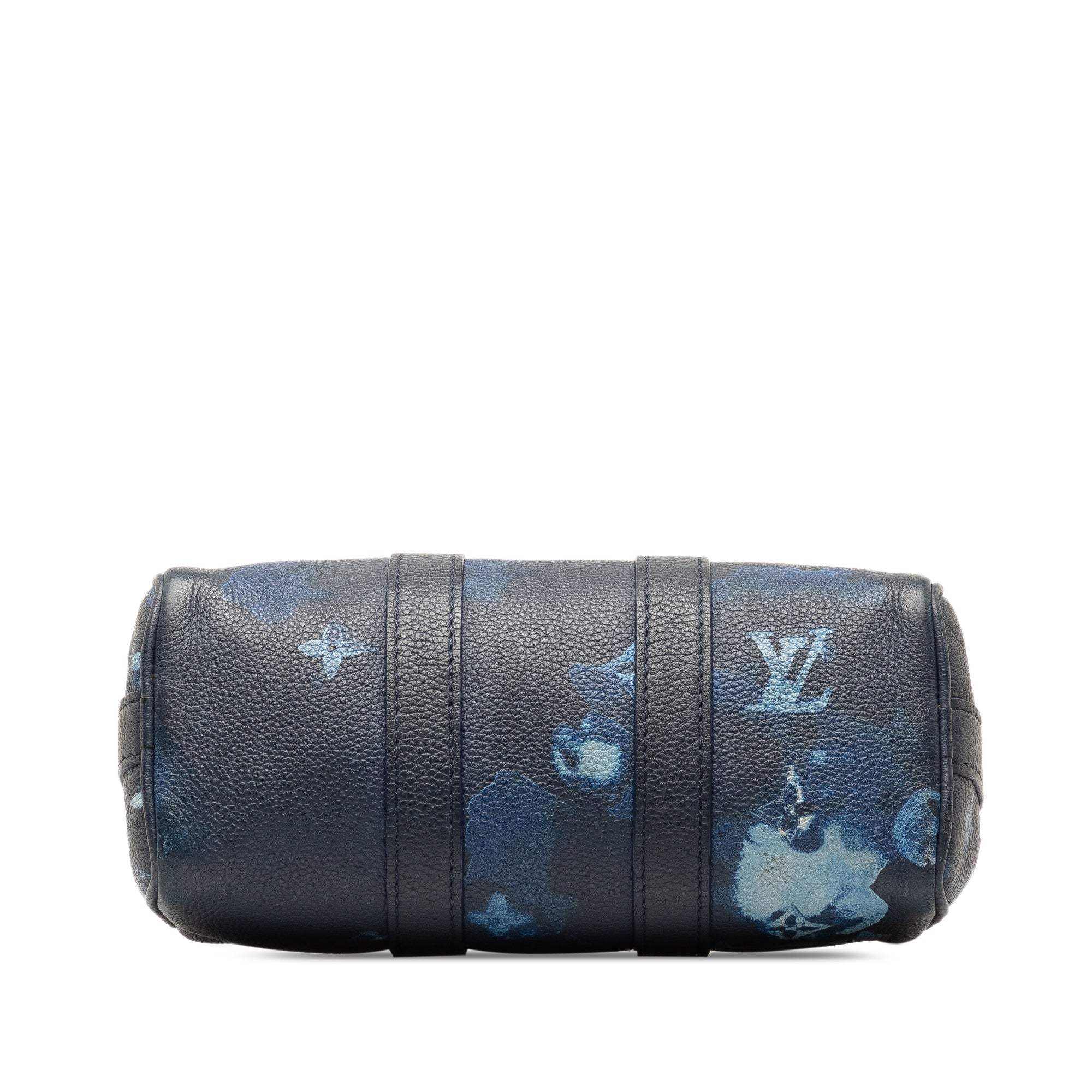 Blue Louis Vuitton Taurillon Ink Watercolor Keepall Bandouliere XS Satchel