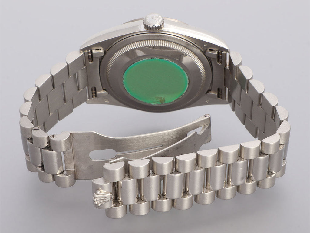 Rolex Mens Platinum Oyster Perpetual Diamond Day-Date Watch 36mm