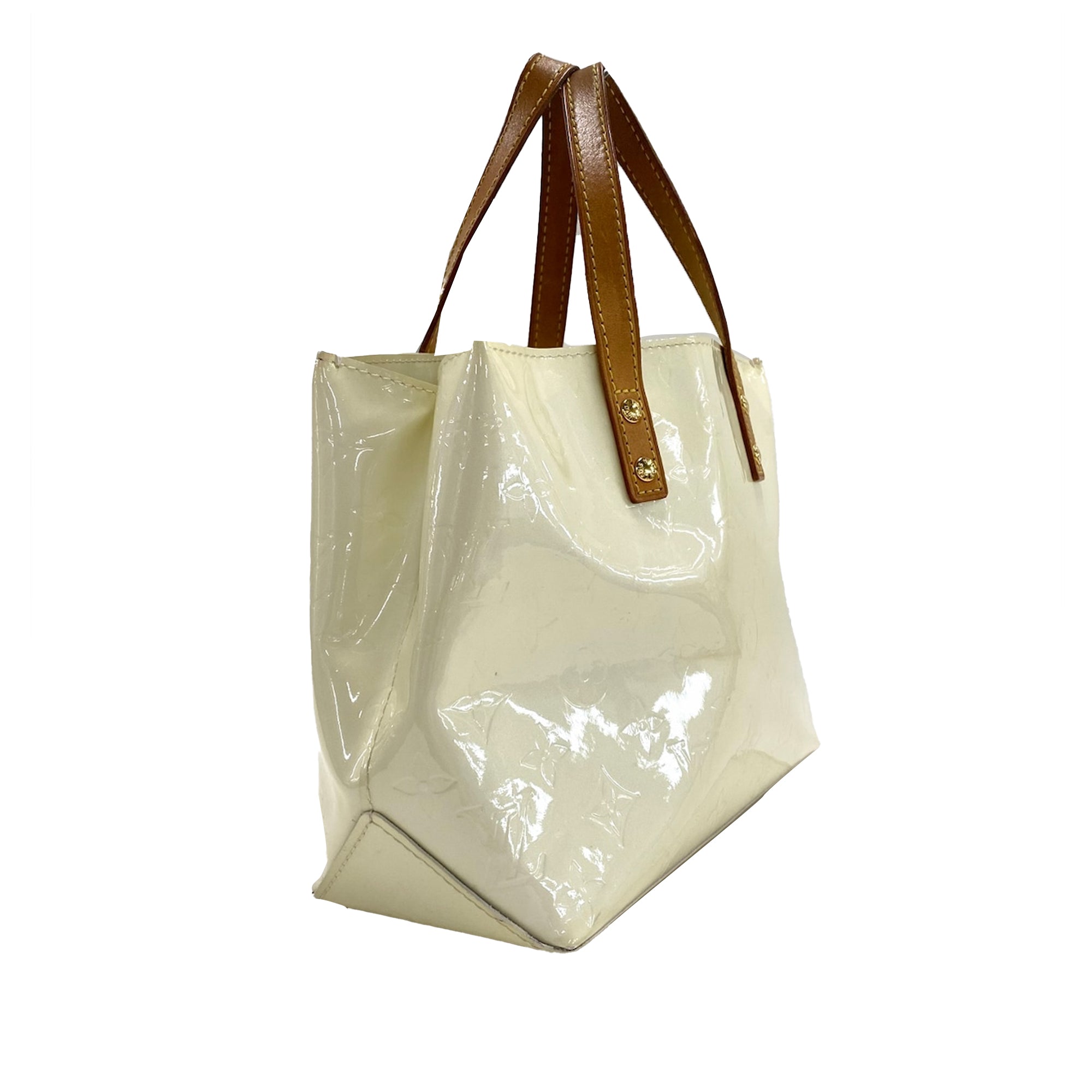 White Louis Vuitton Monogram Vernis Reade PM Handbag